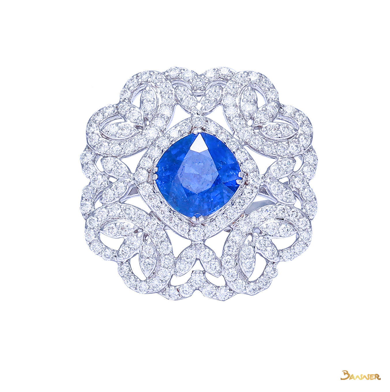 Sapphire and Diamond Elegant Kanote Ring