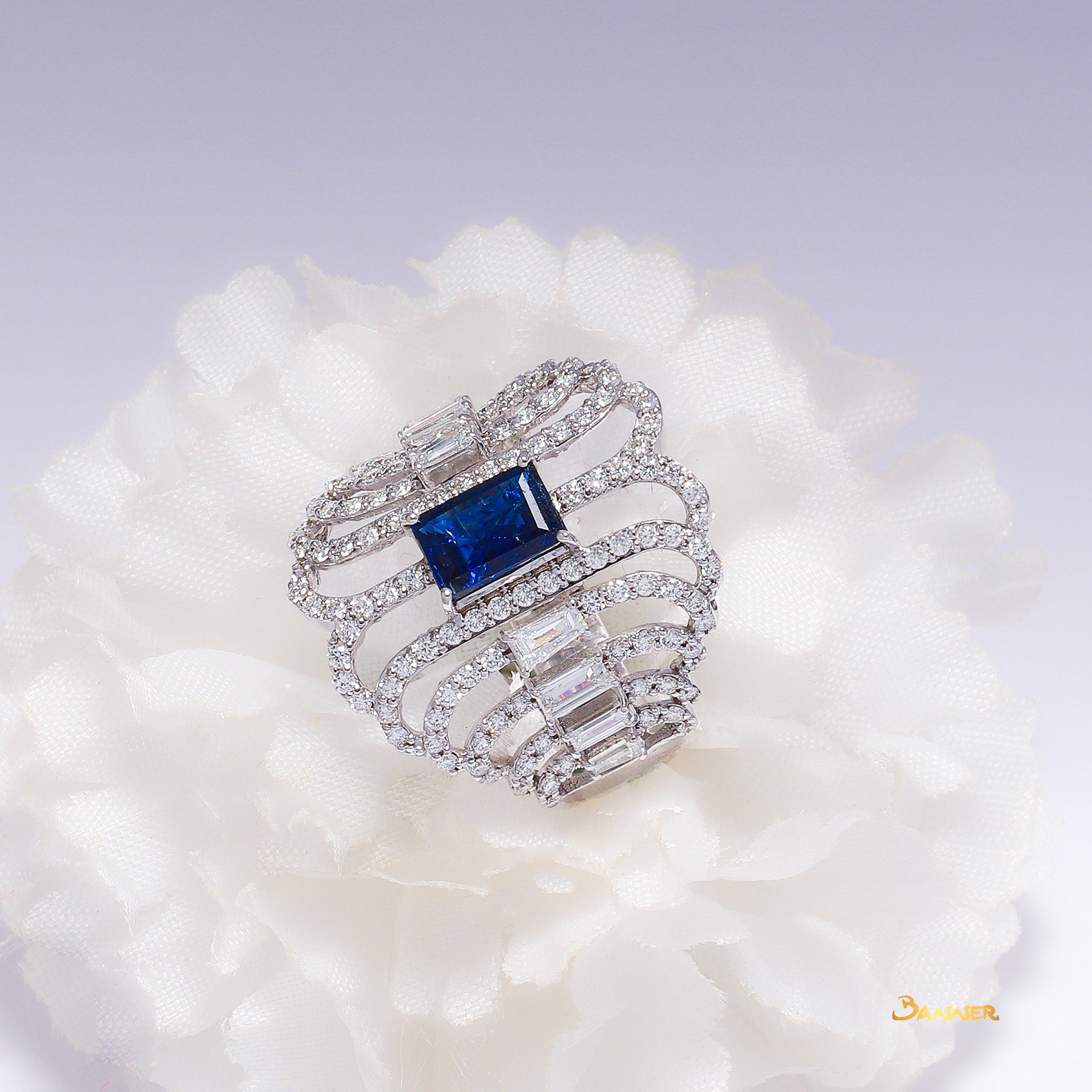 Sapphire and Diamond Kanote Ring