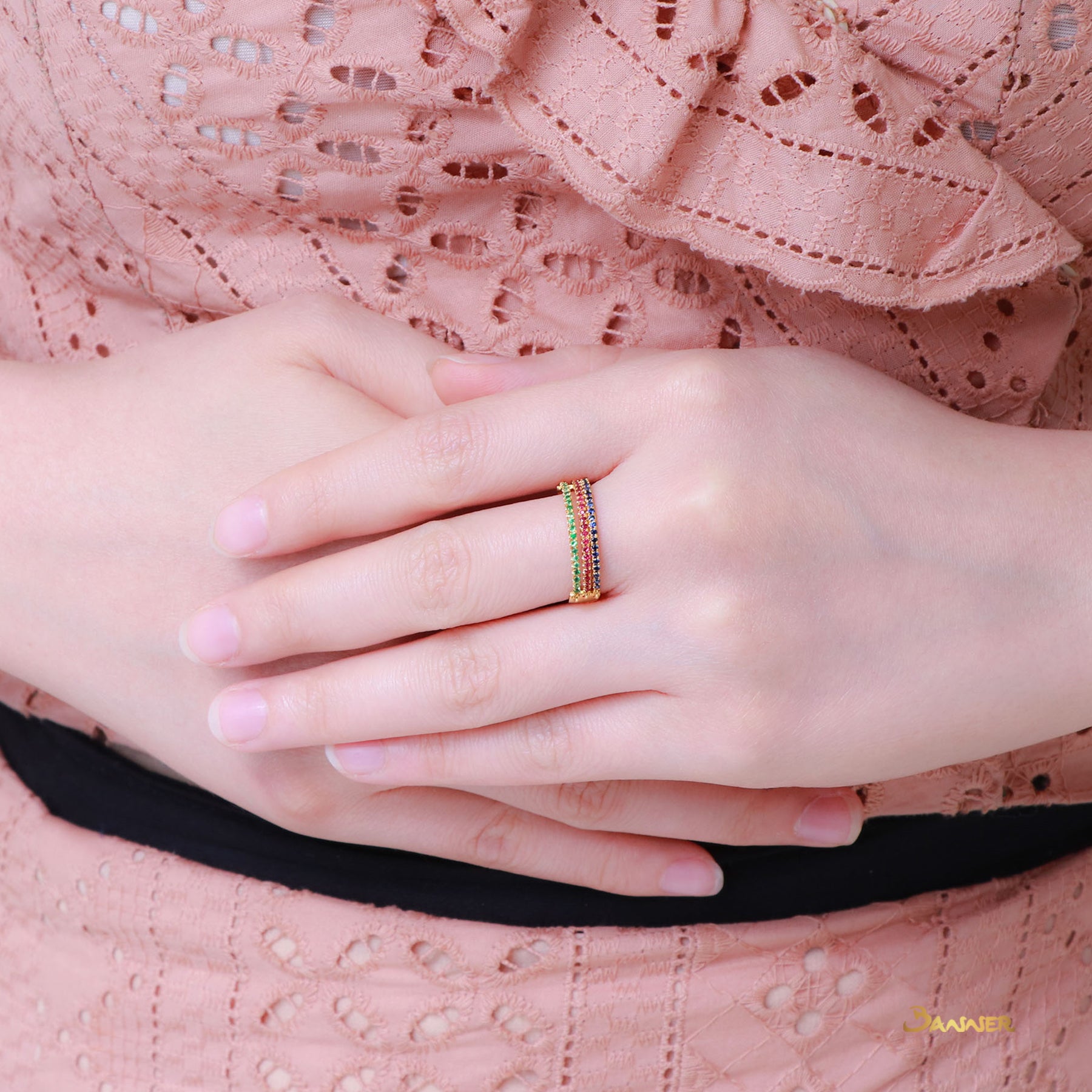 Ruby, Sapphire and Emerald Channel Ring