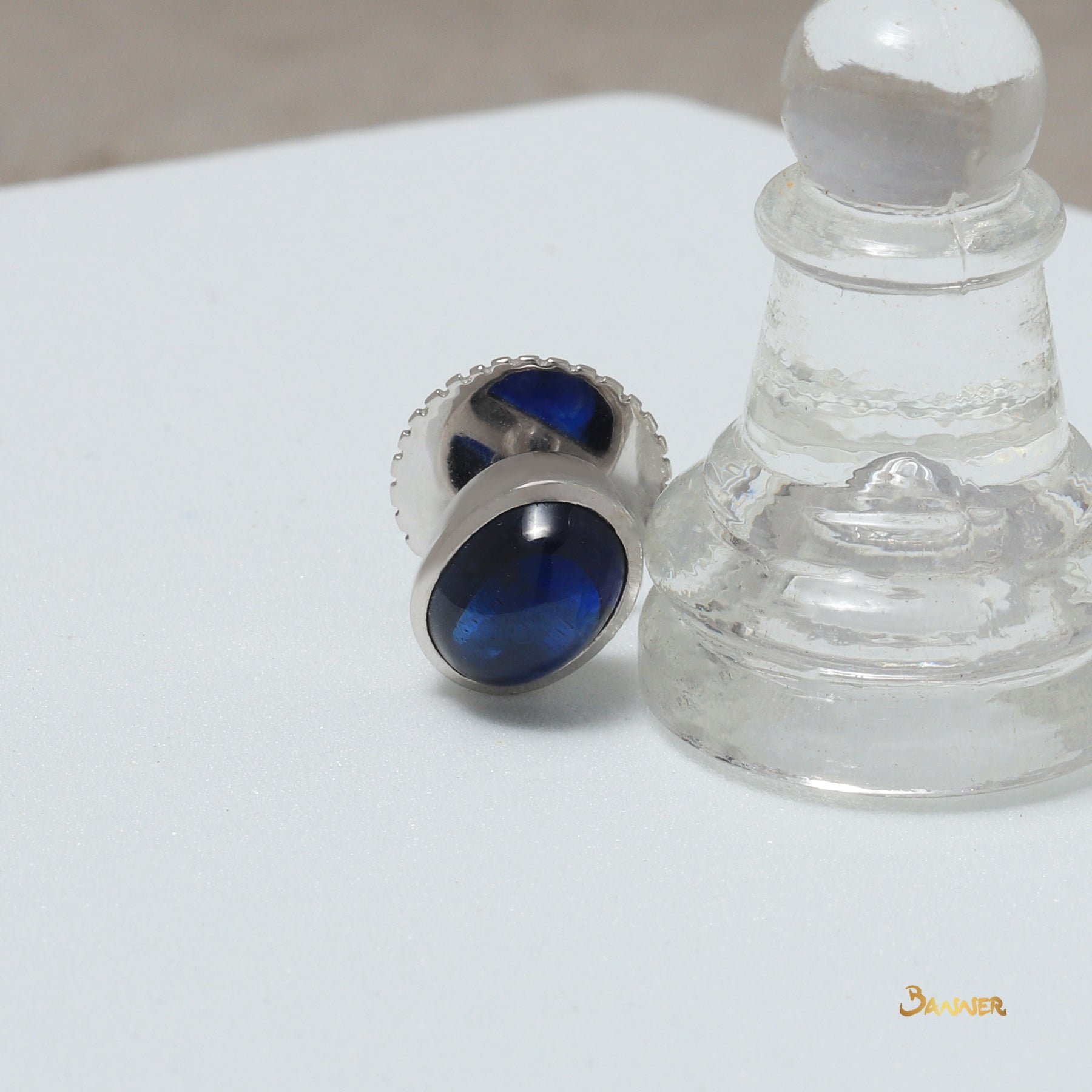 Sapphire Cabochon Shirt Button