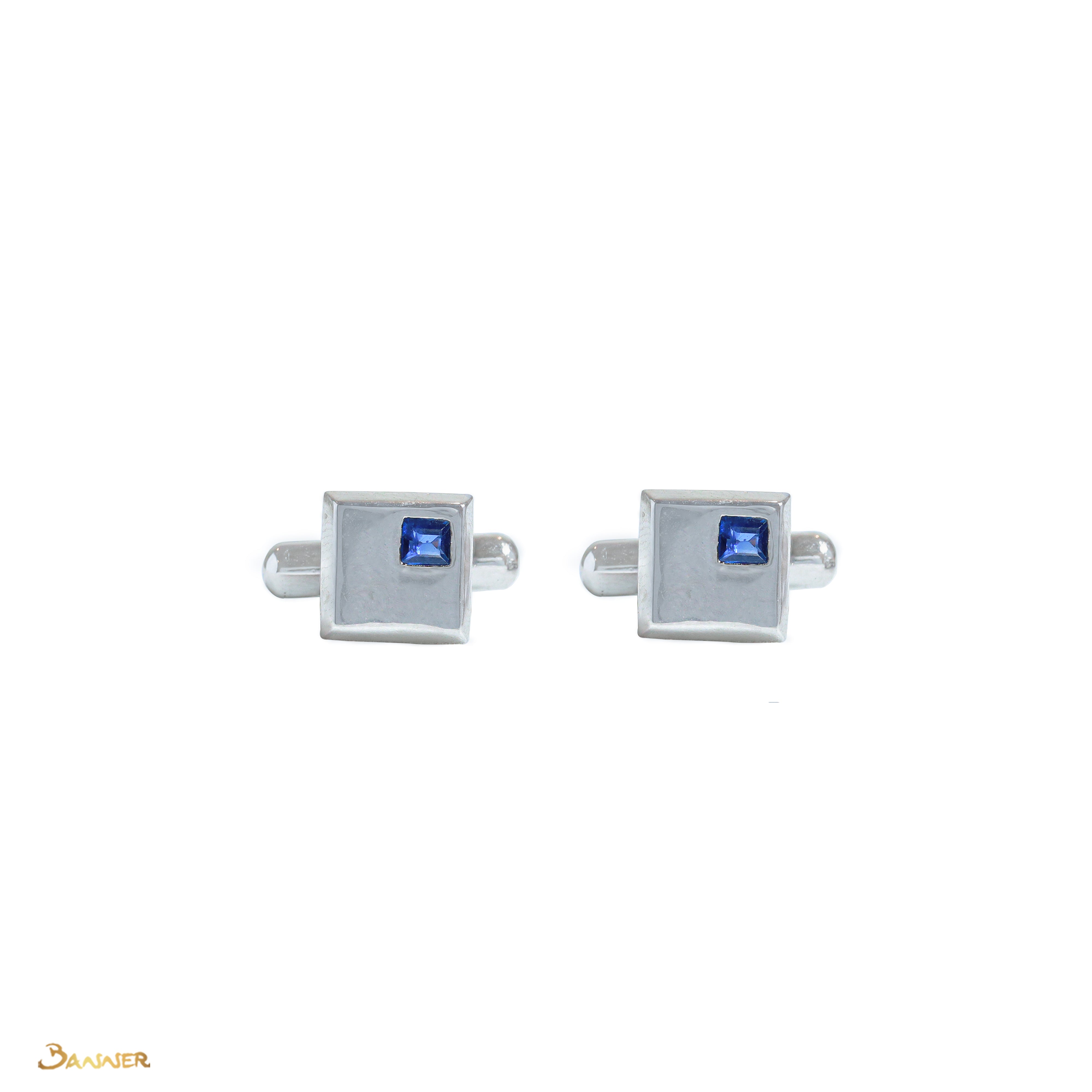 Sapphire Emerald-cut Shirt Cufflinks