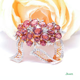 Pink Spinel and Diamond Brooch