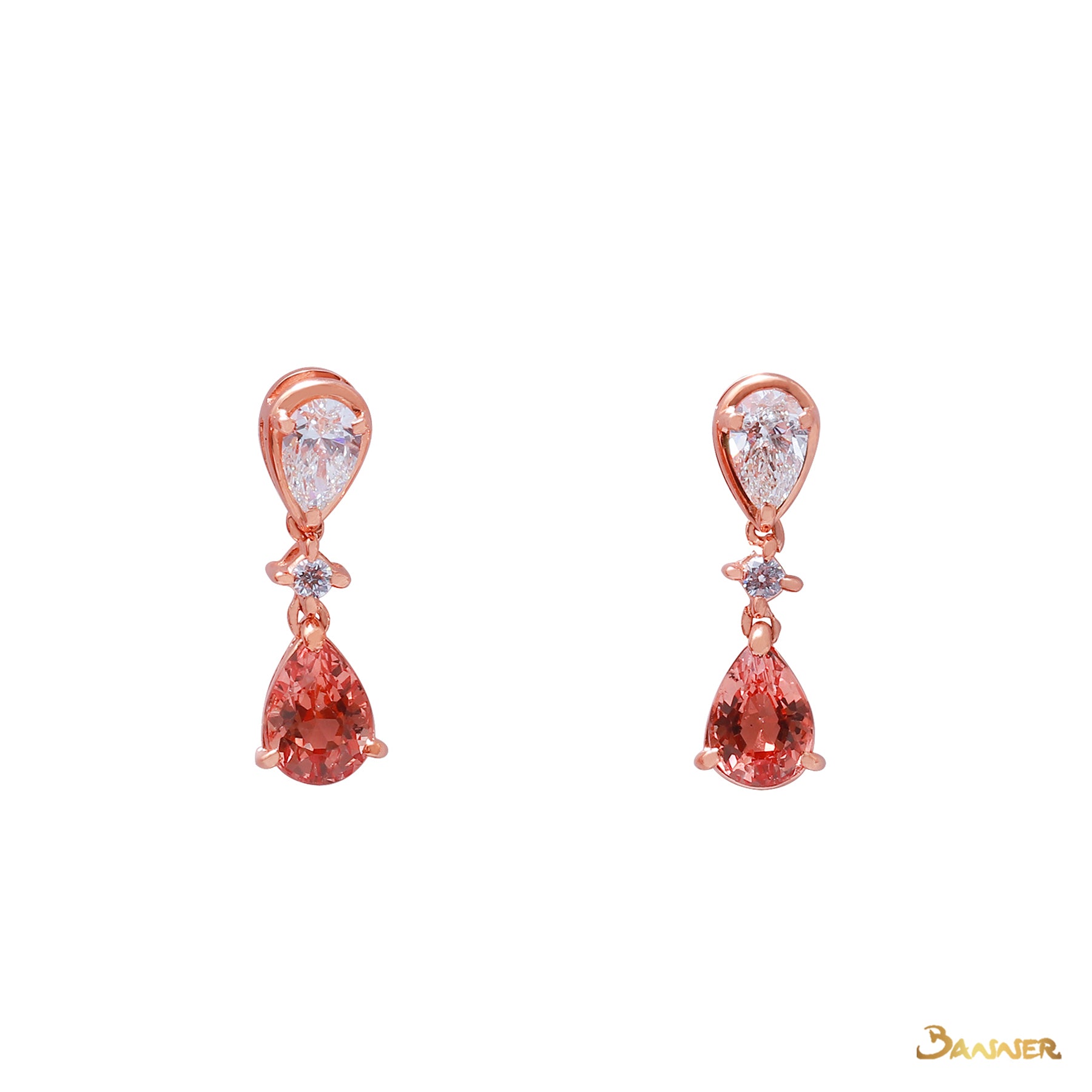 Spinel and Diamond Dangle Earrings