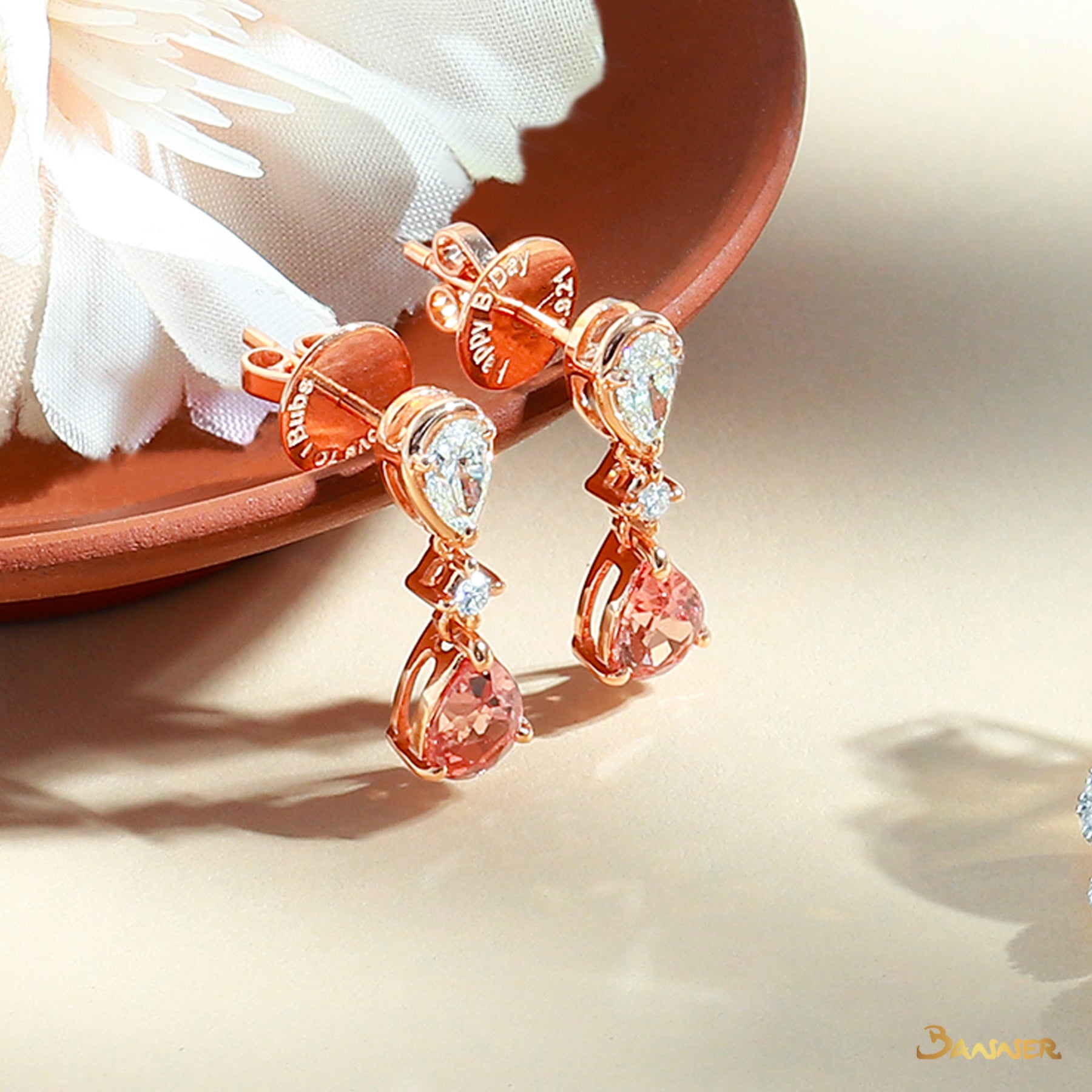 Spinel and Diamond Dangle Earrings