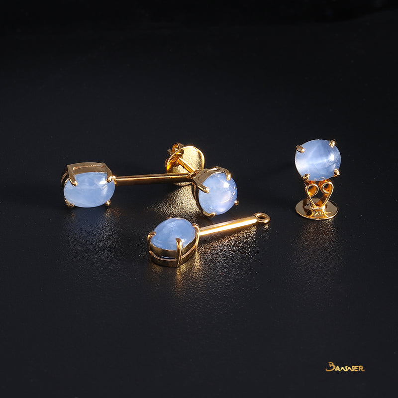 Star Sapphire 2-ways Dangling Earrings