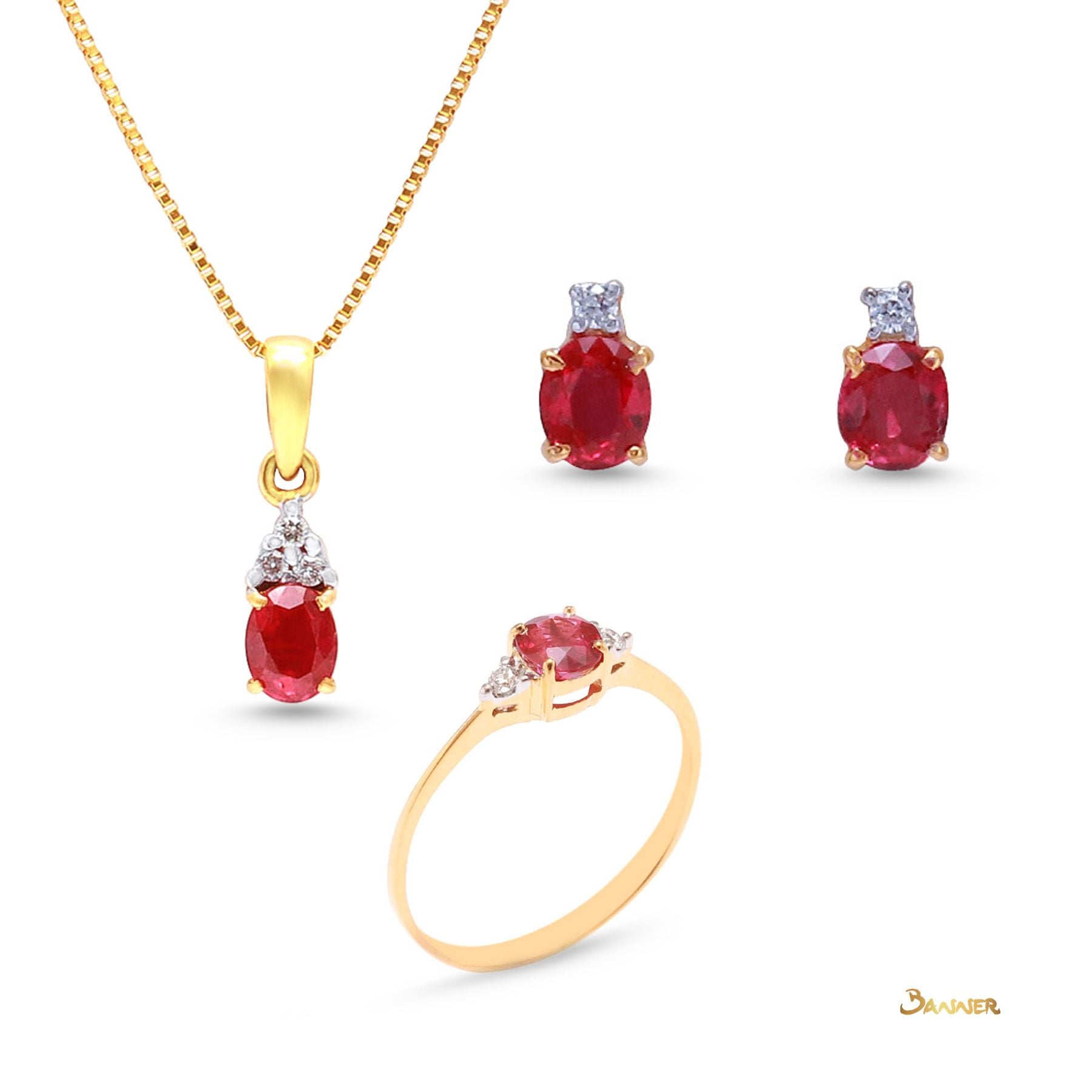 Ruby and Diamond Petite Set