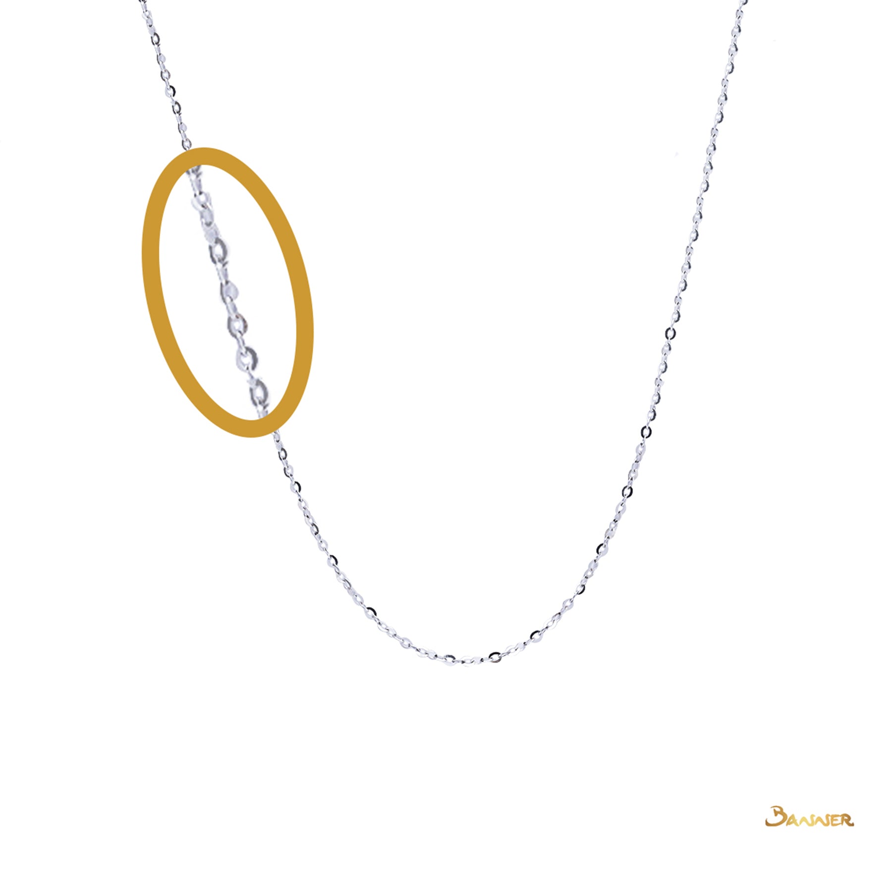 18k White Gold Necklace ( 18 inches, adjustable at 16 inch)