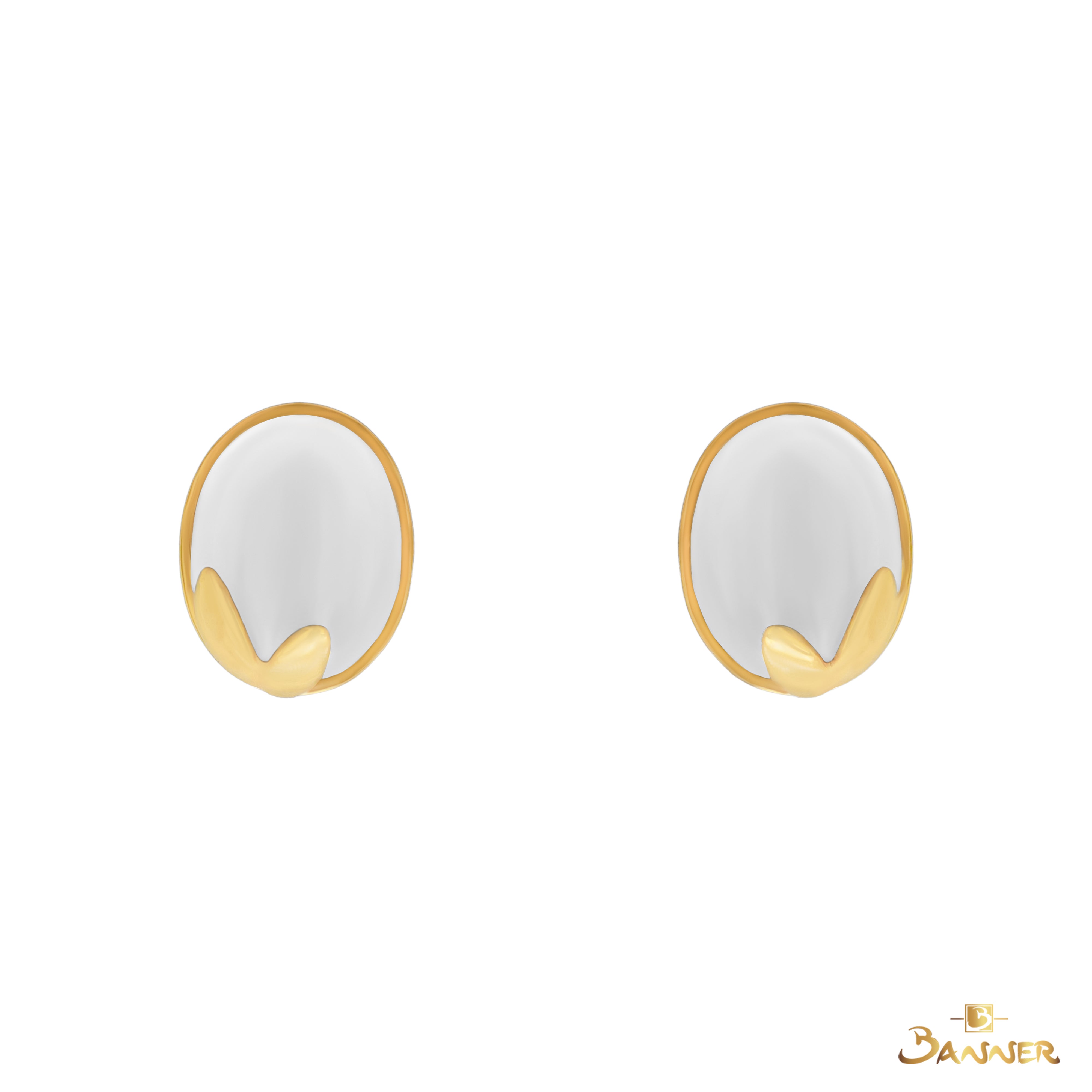 White Jade Olive Earrings