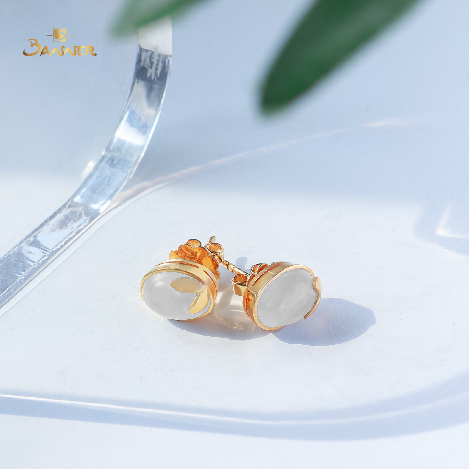 White Jade Olive Earrings