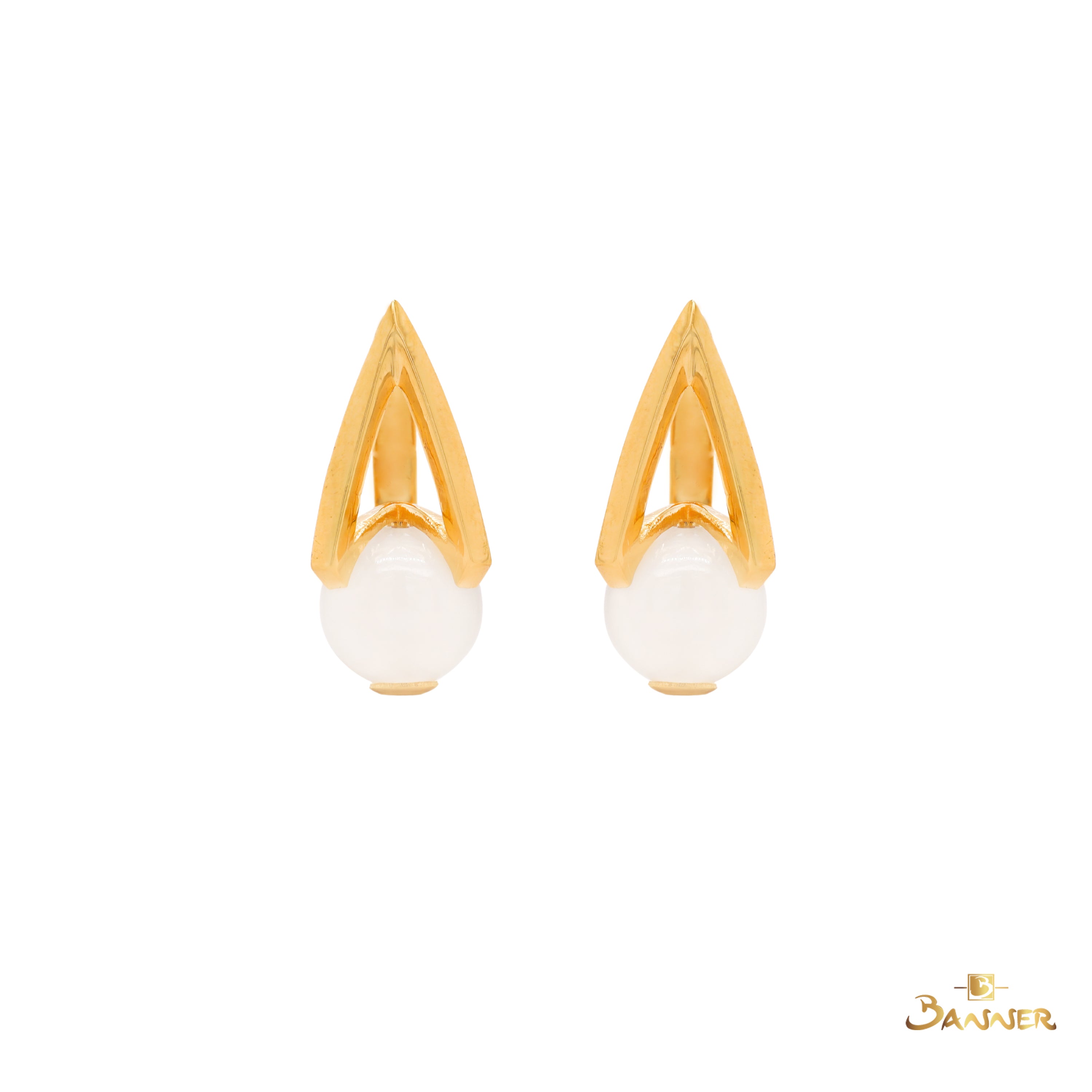 White Jade Lantern Earrings