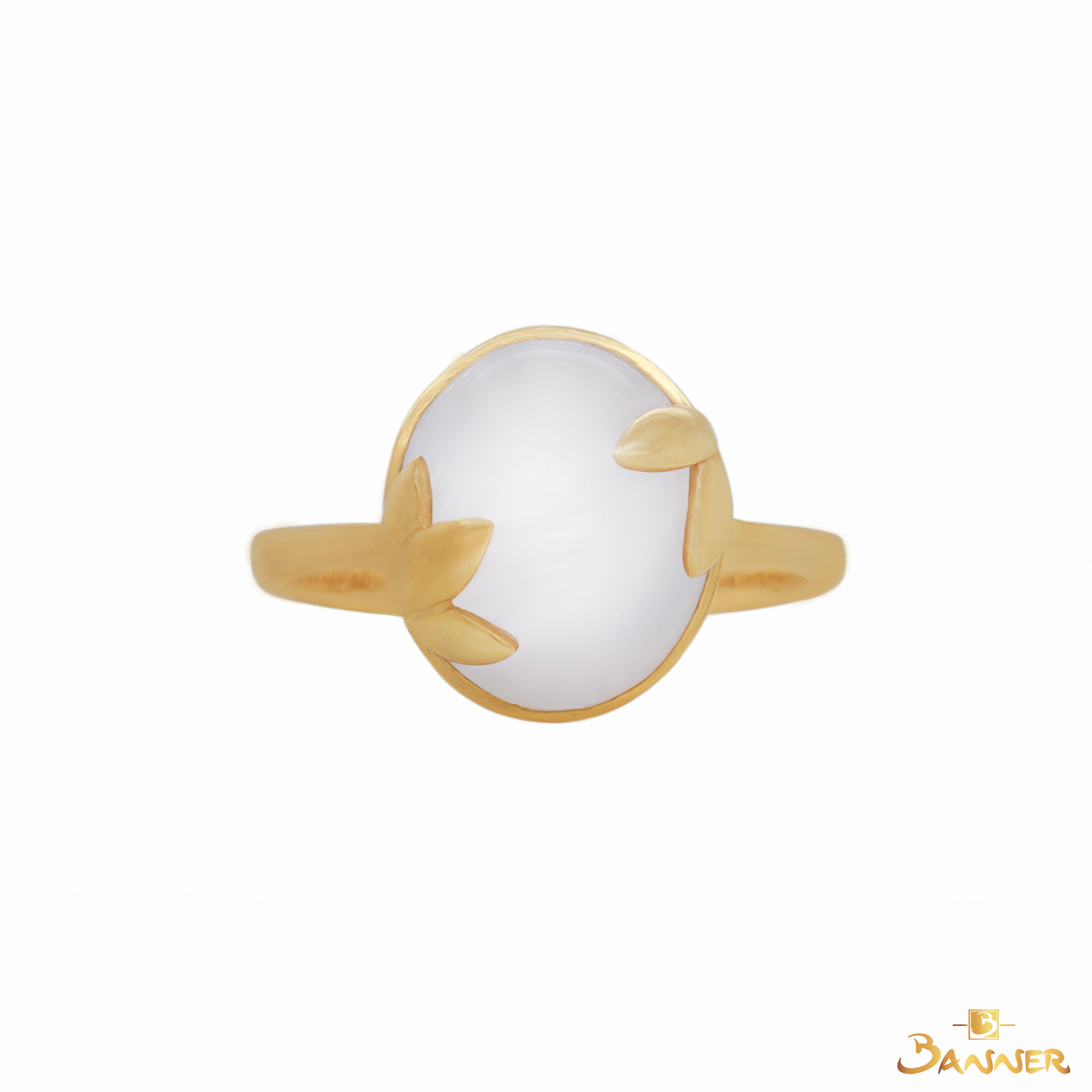 White Jade Olive Ring