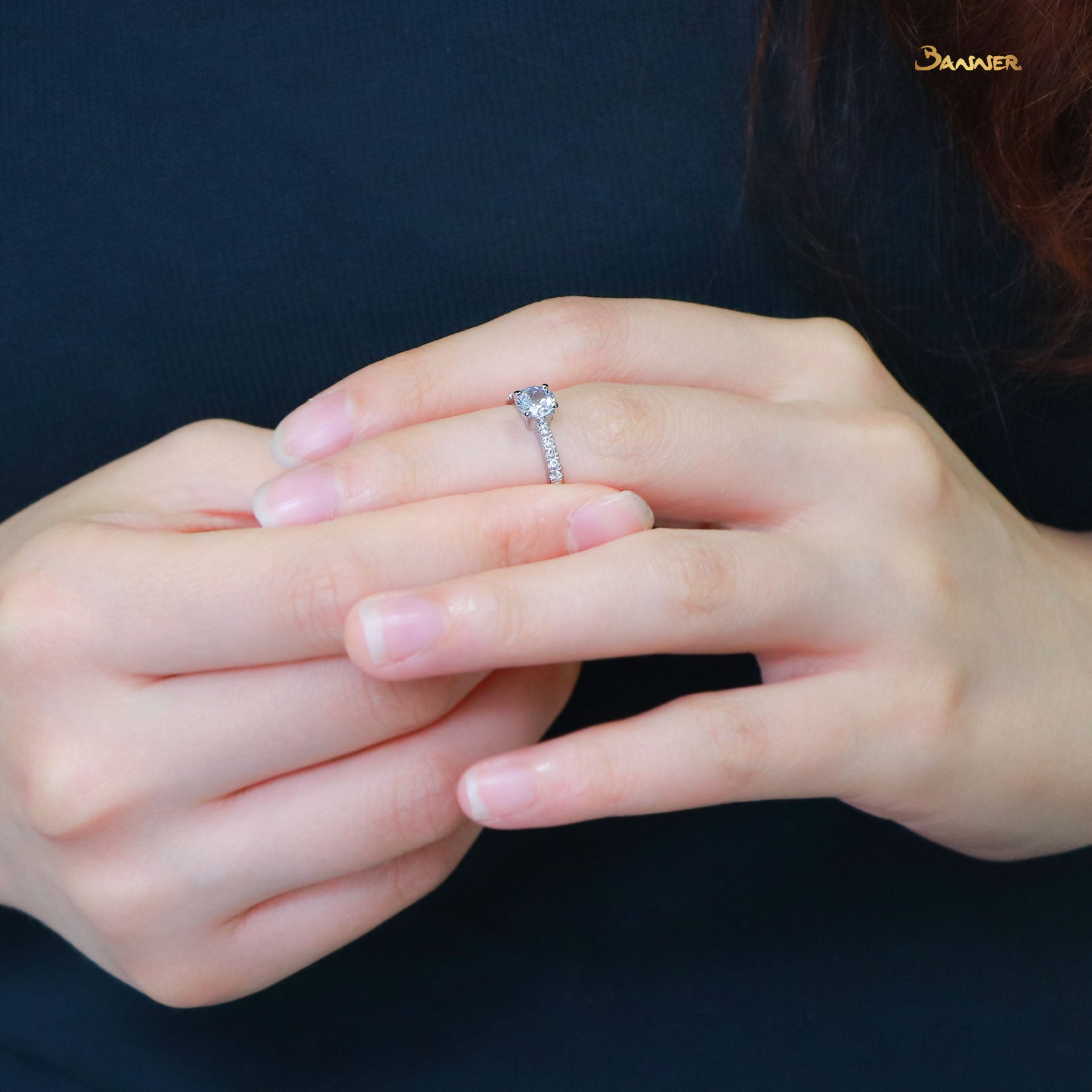 White Sapphire And Diamond Ring