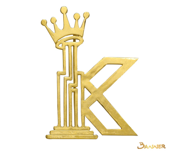 K Symbol Crown Brooch