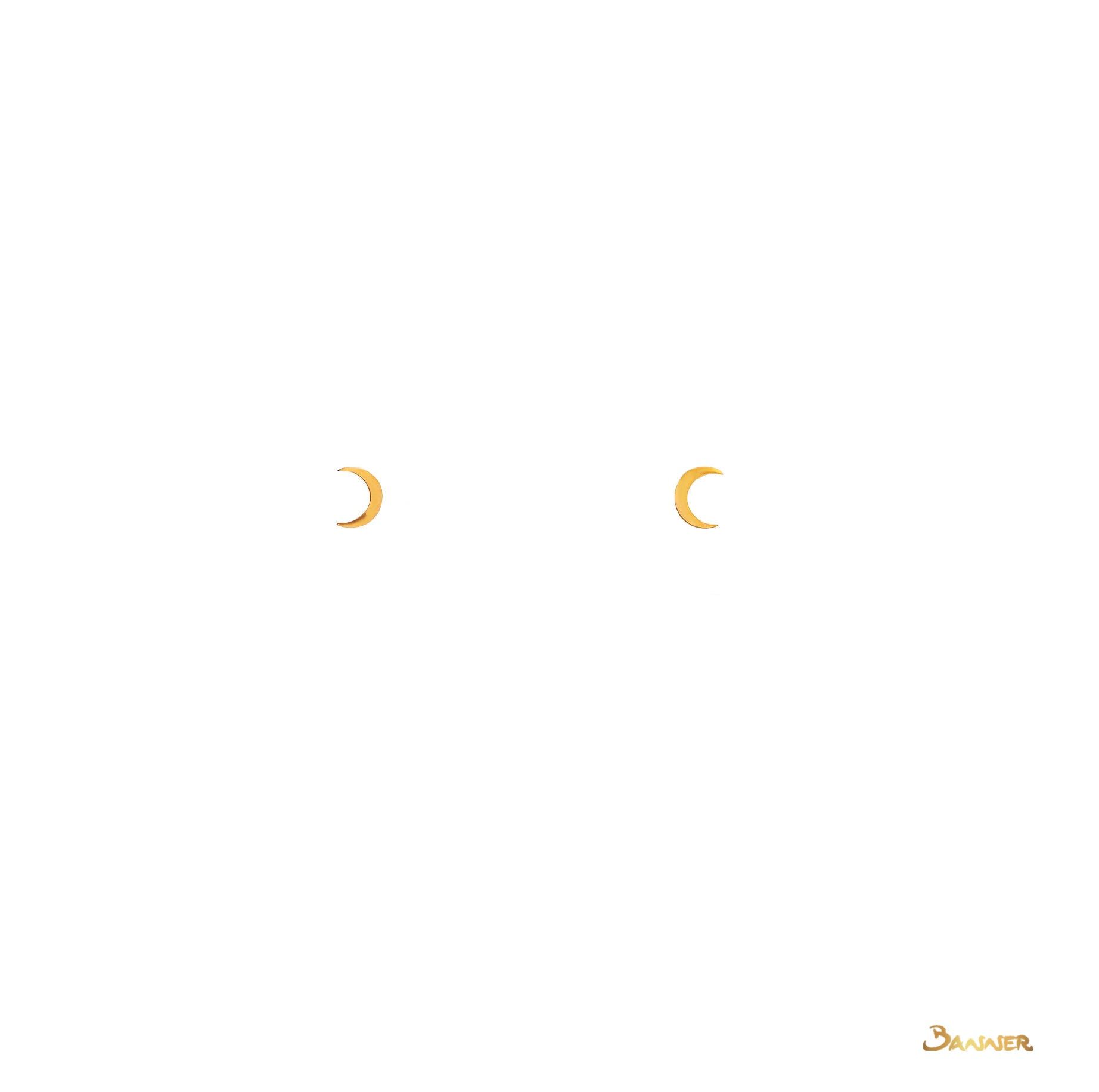 18k Yellow Gold Moon Earrings