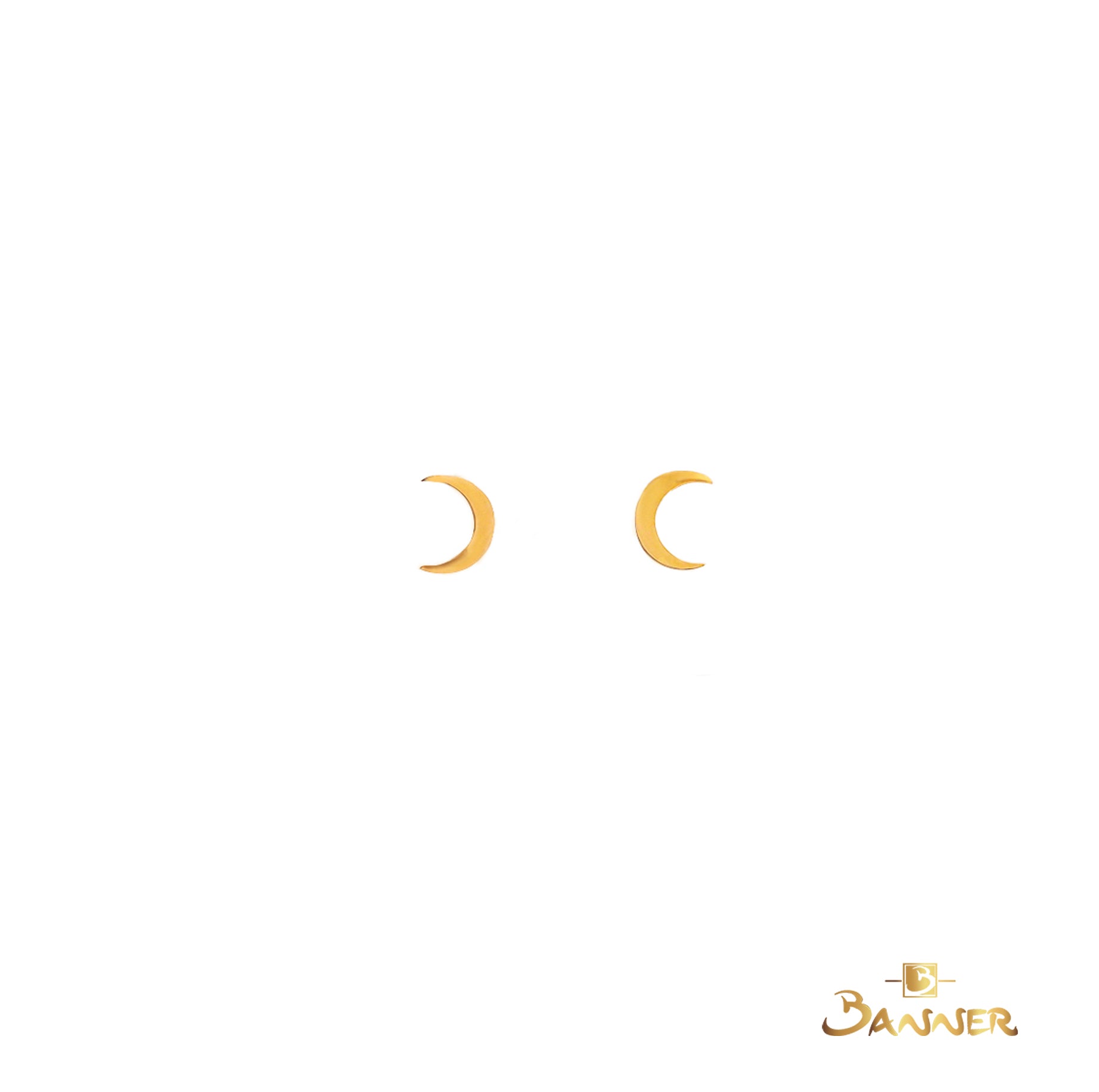 18k Yellow Gold Moon Earrings
