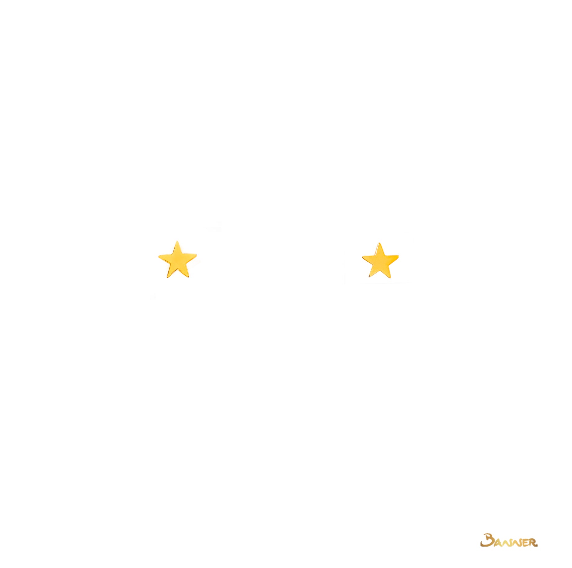 18k Yellow Gold Star Earrings