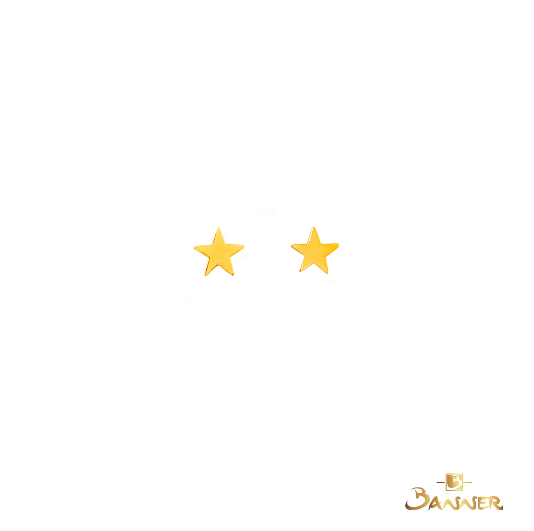 18k Yellow Gold Star Earrings
