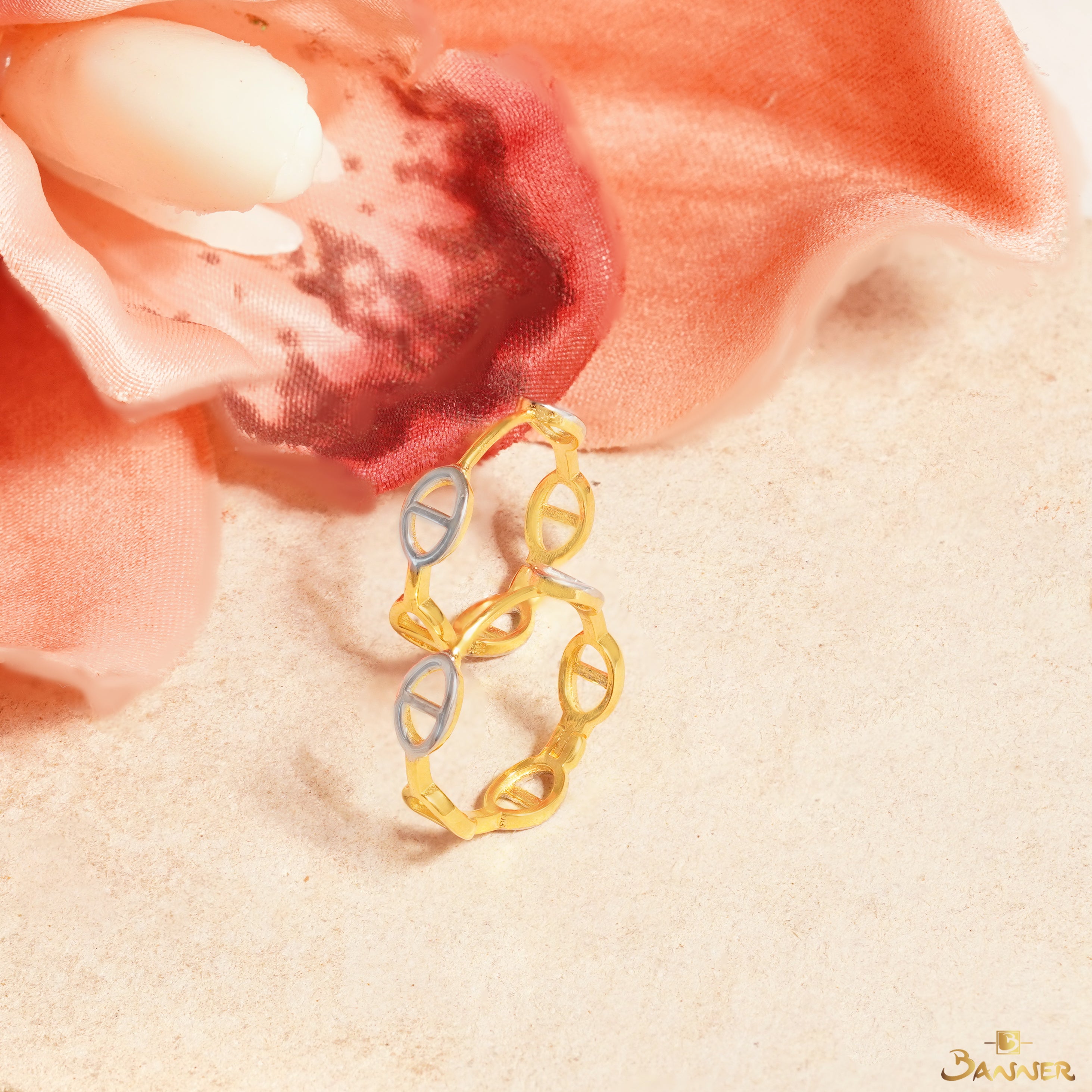 18K Gold Chain Link Huggie Earrings