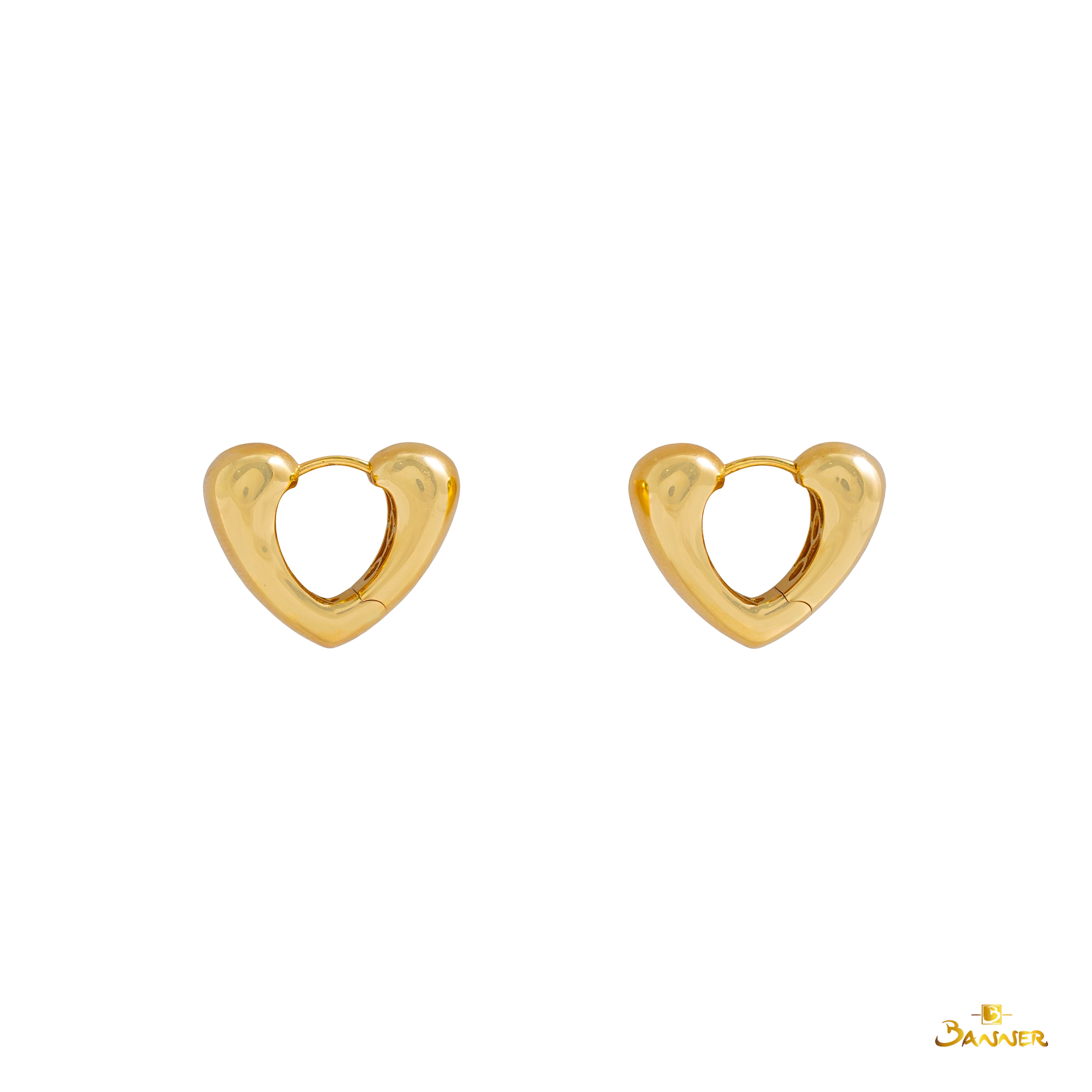 18K Gold Chunky V Earrings