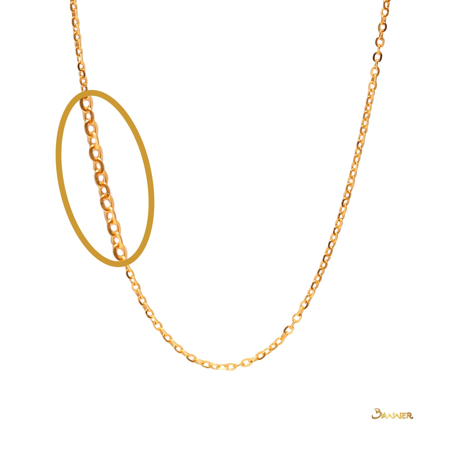 18k Yellow Gold Necklace (16"-16.5")