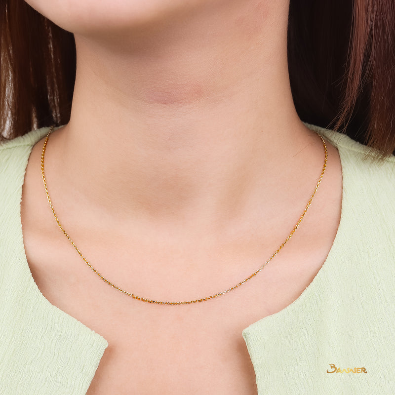 18k Yellow Gold Necklace(16 inches)