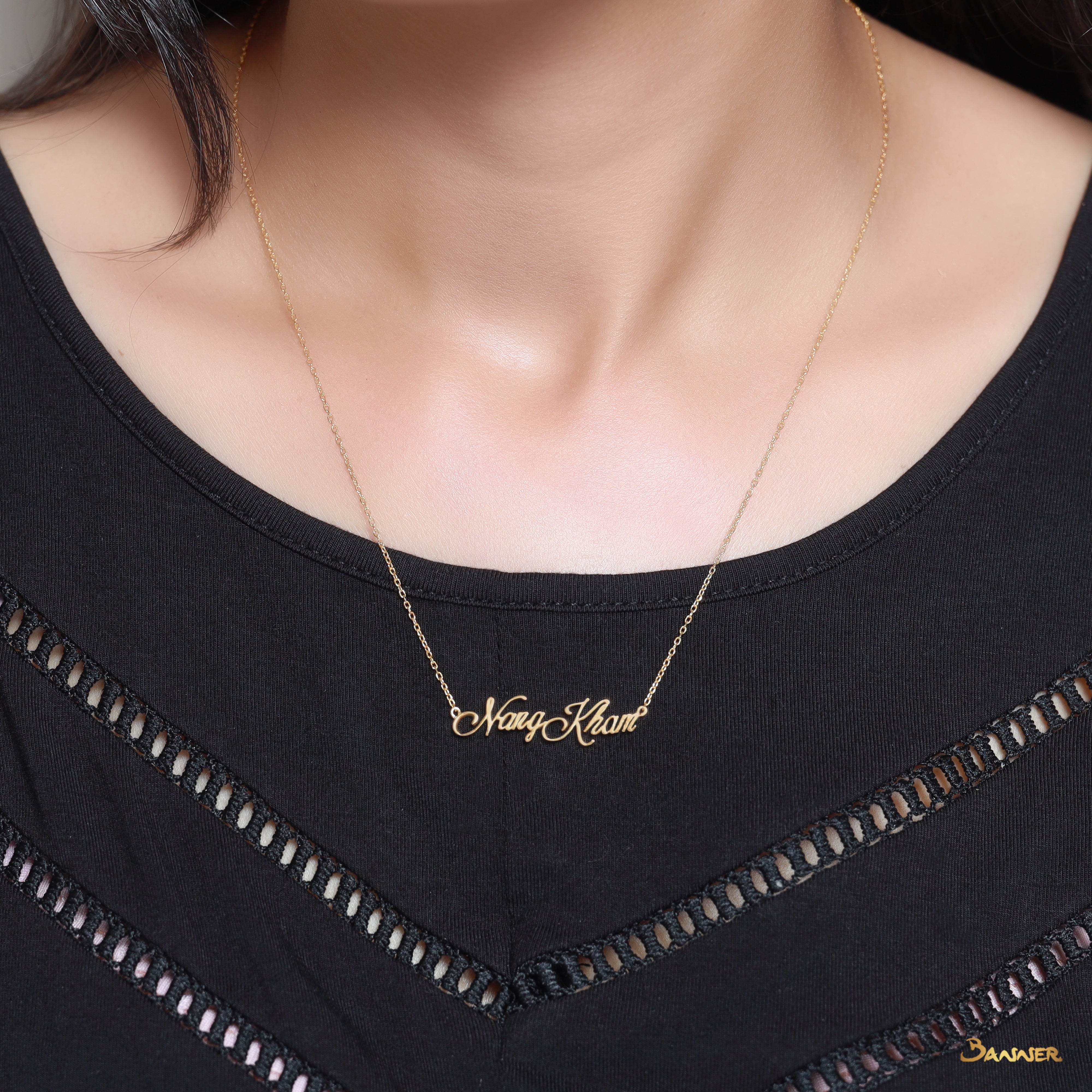 Name Necklace with 18k Gold (Customizable)