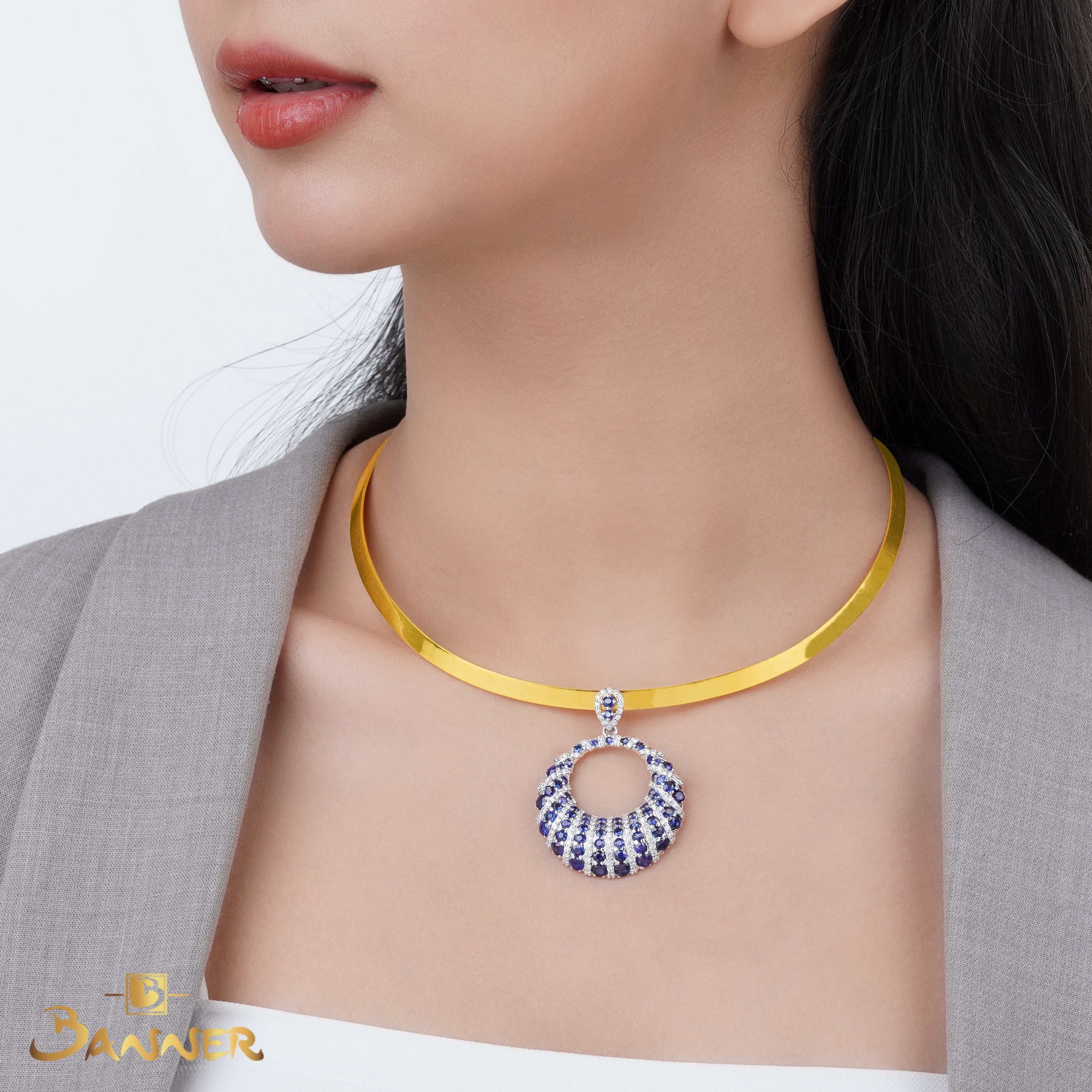 23K Yellow Gold Hard Necklace