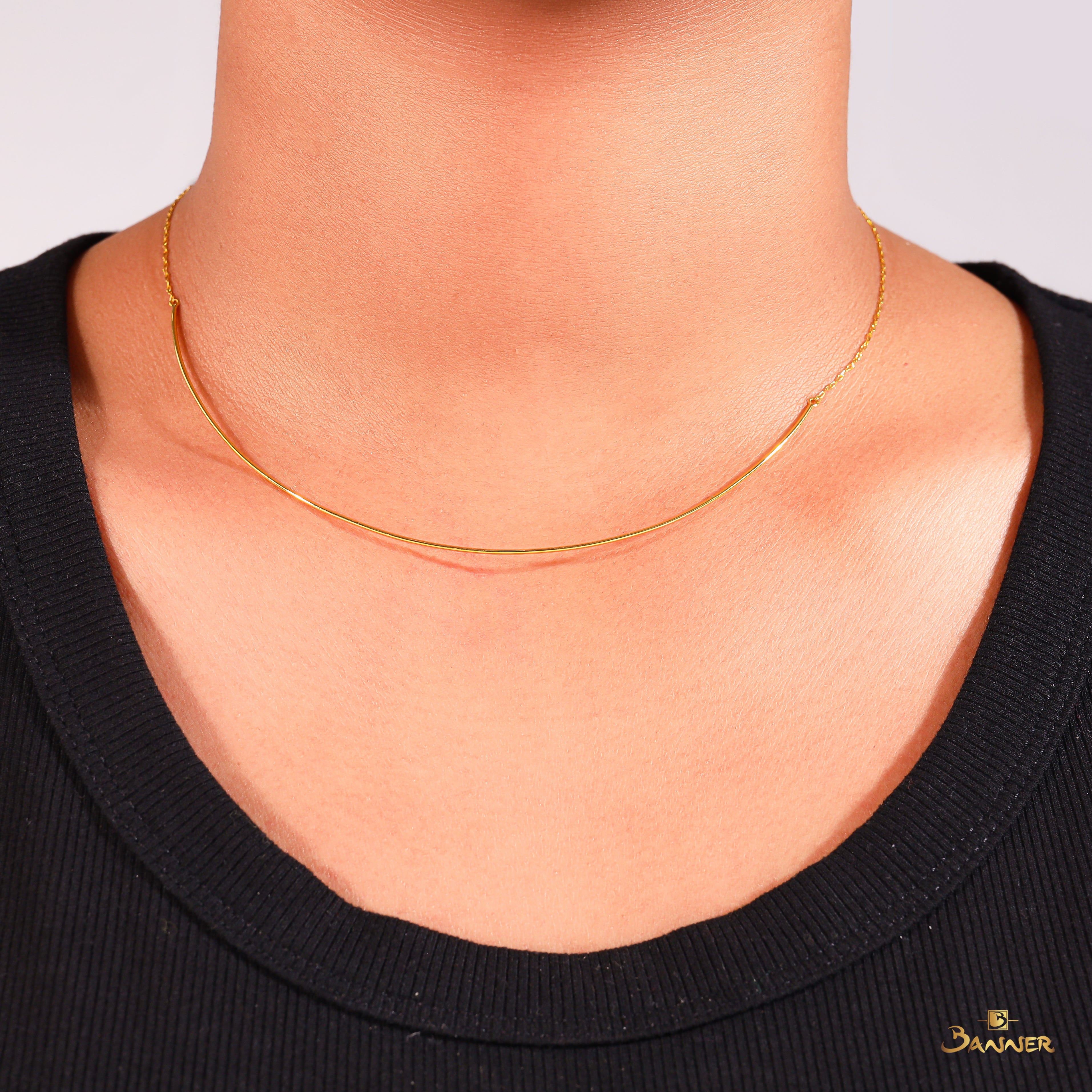 18K Half Bangle Necklace