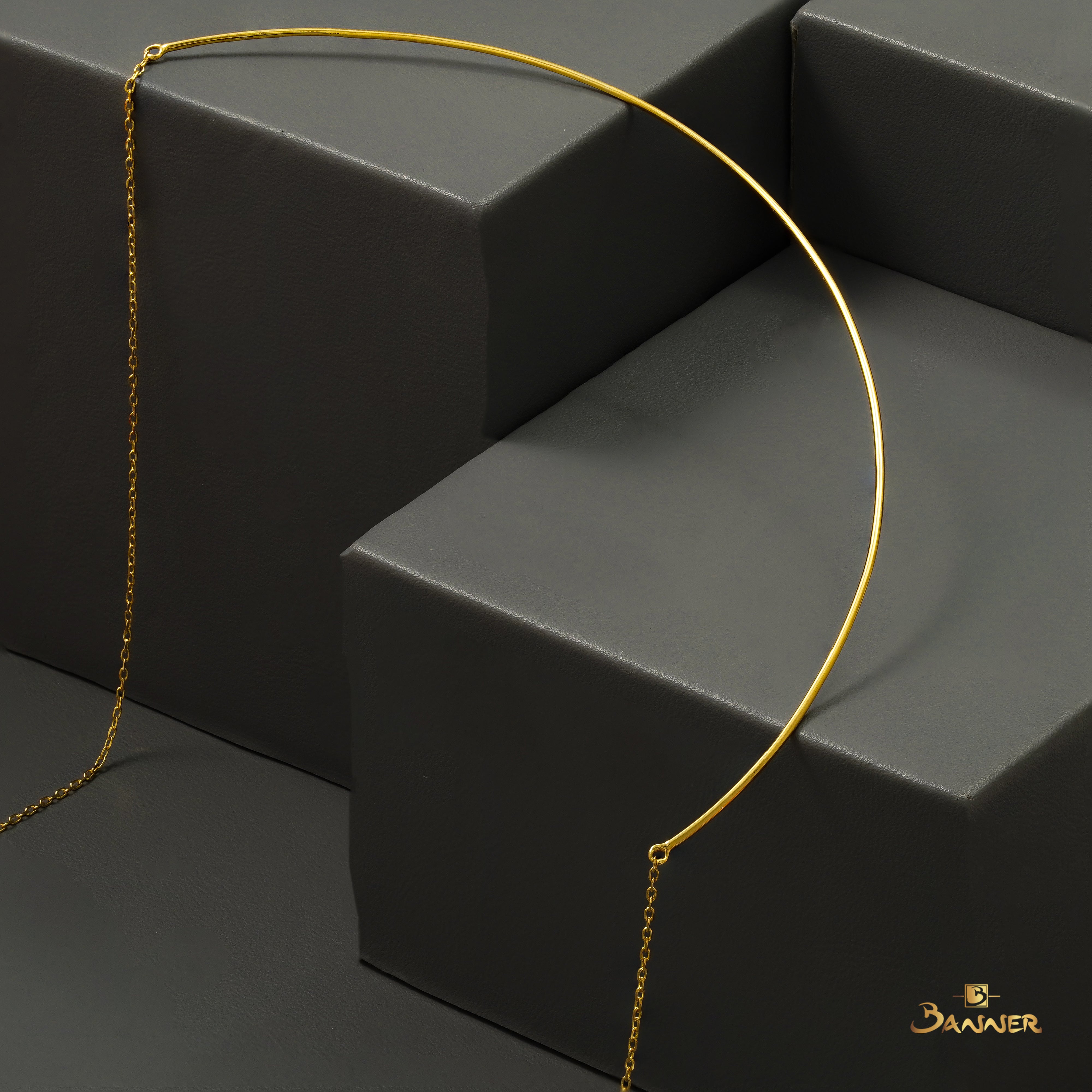 18K Half Bangle Necklace