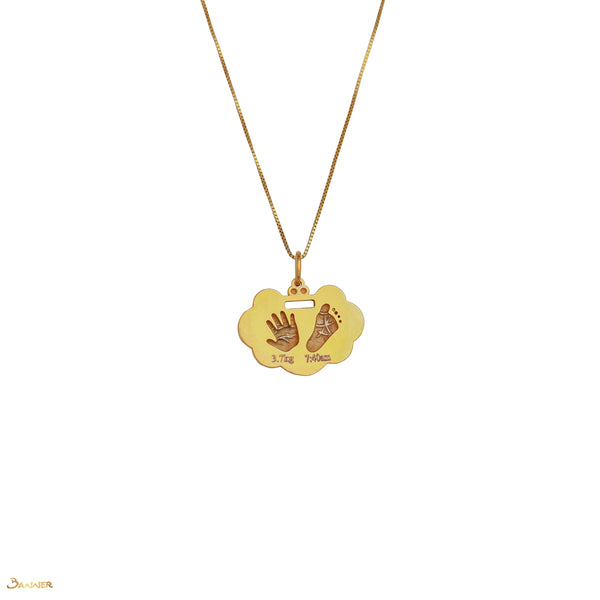 18k Yellow Gold Hand and Footprint Pendant
