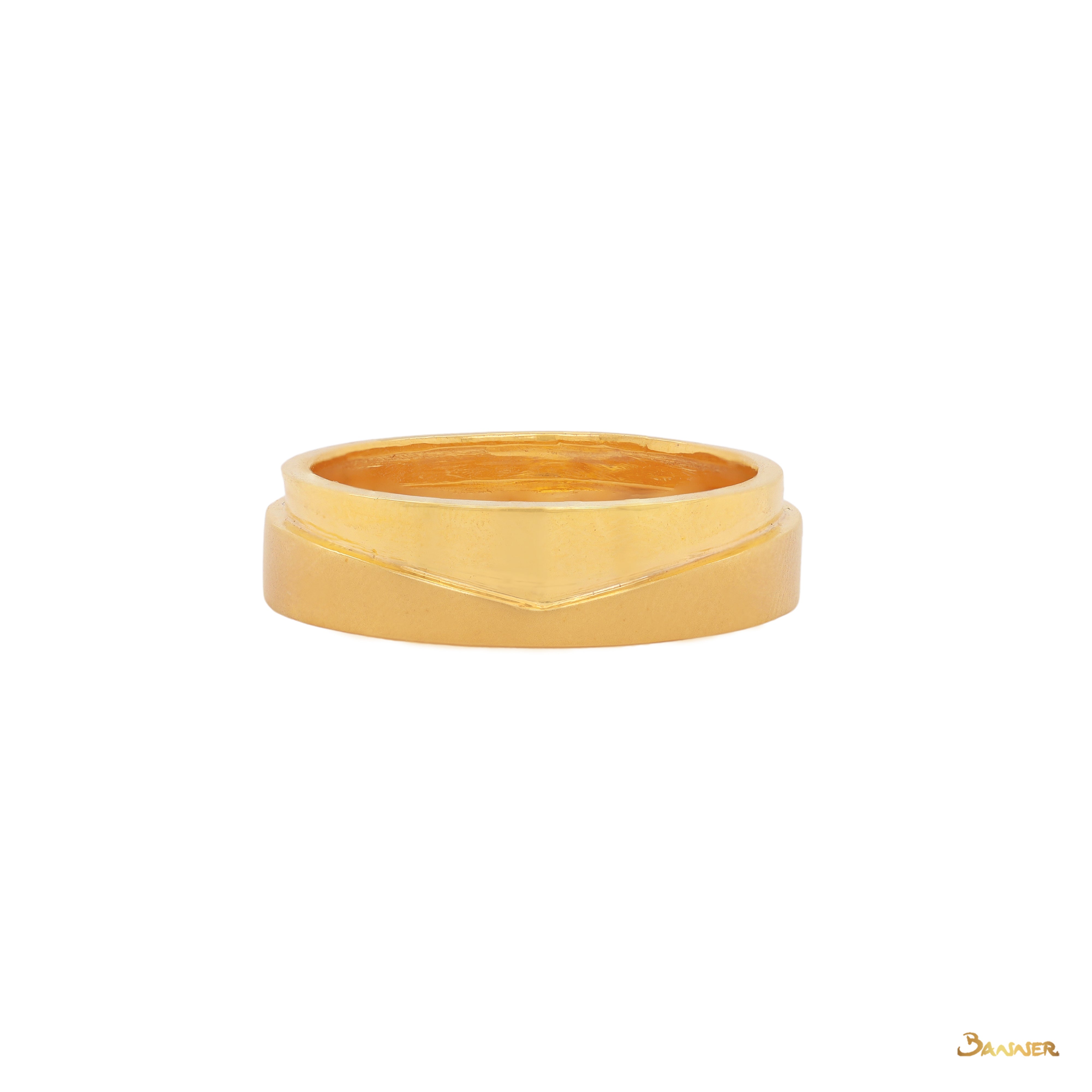 18k Yellow Gold V-Shape Ring