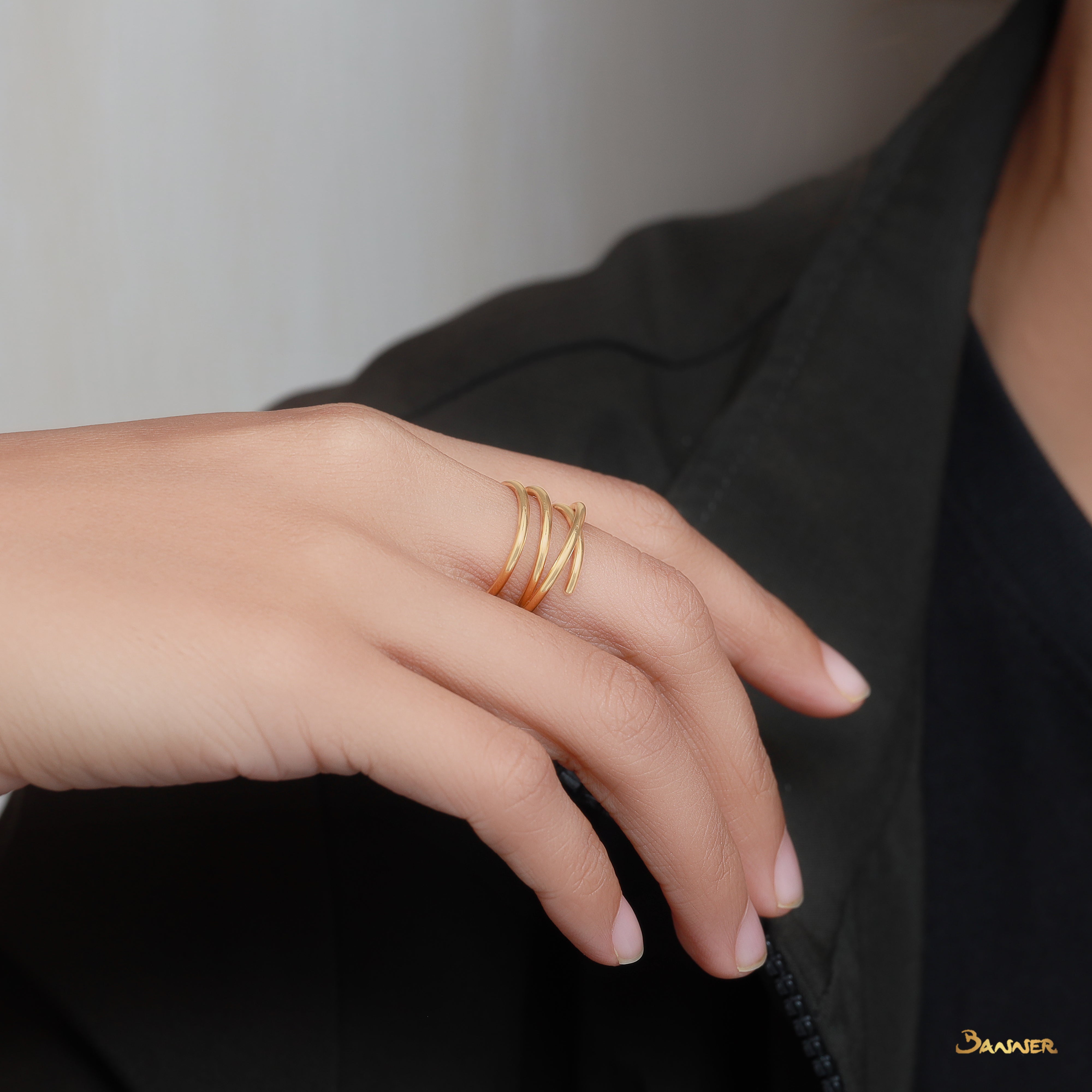 18k Coil Yellow Gold Ring