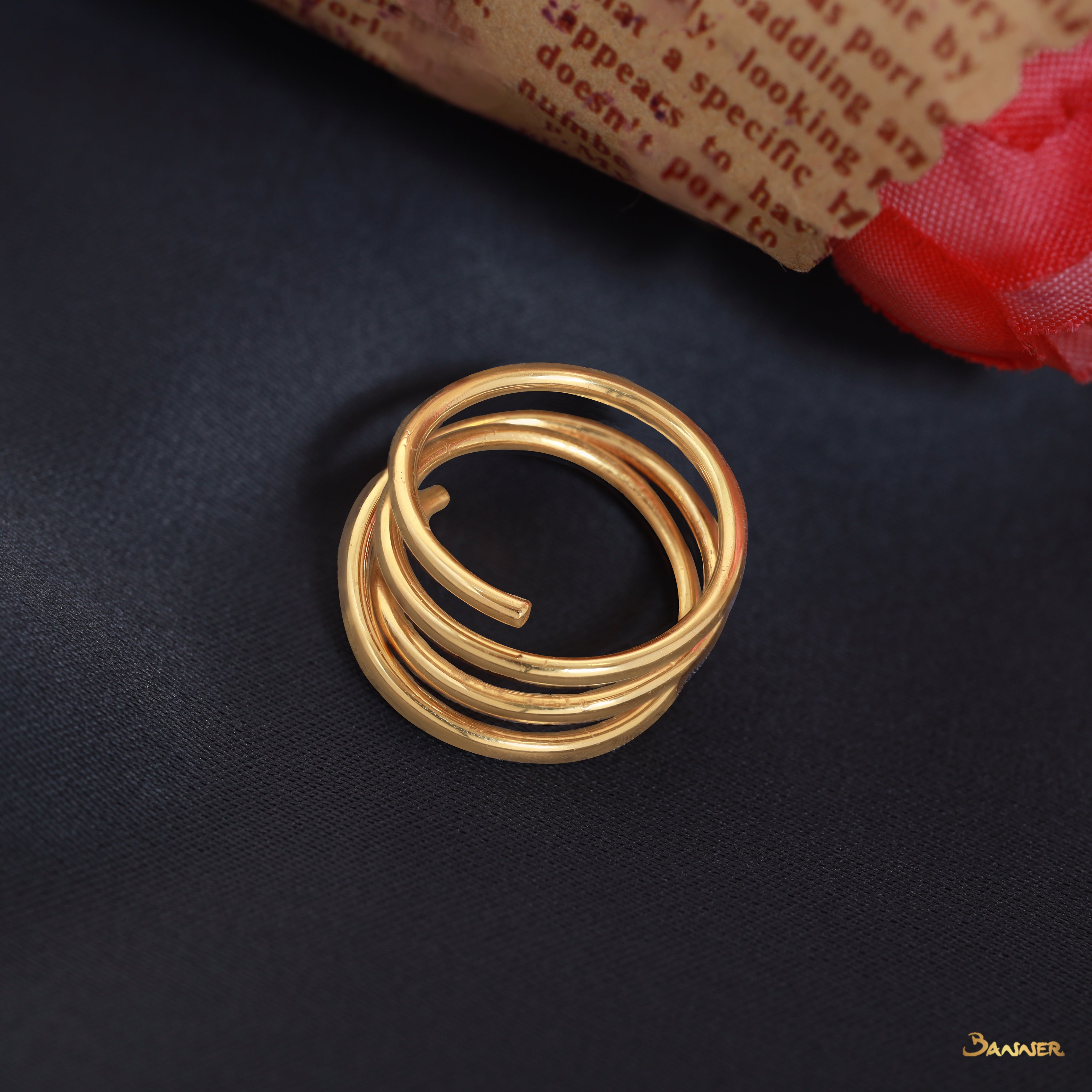 18k Coil Yellow Gold Ring