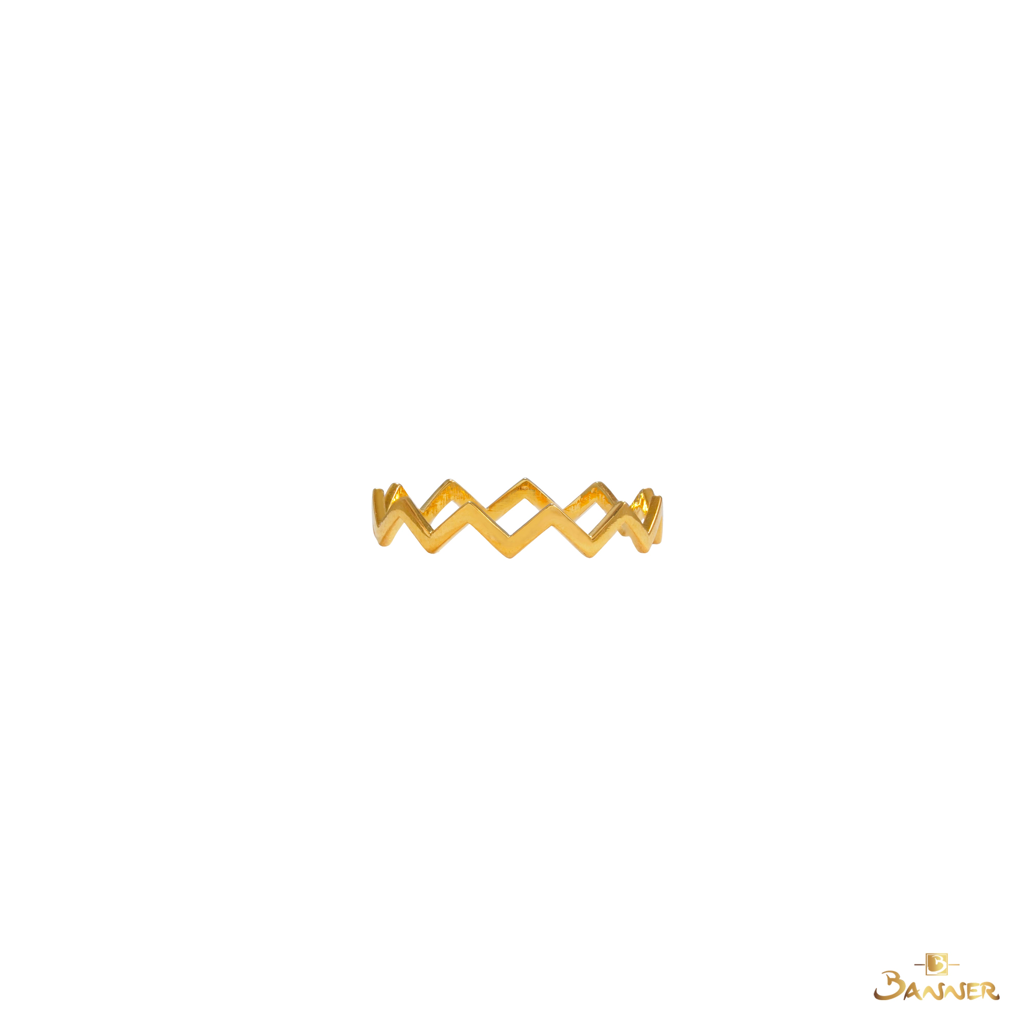 18k Yellow Gold Zig-Zag Ring
