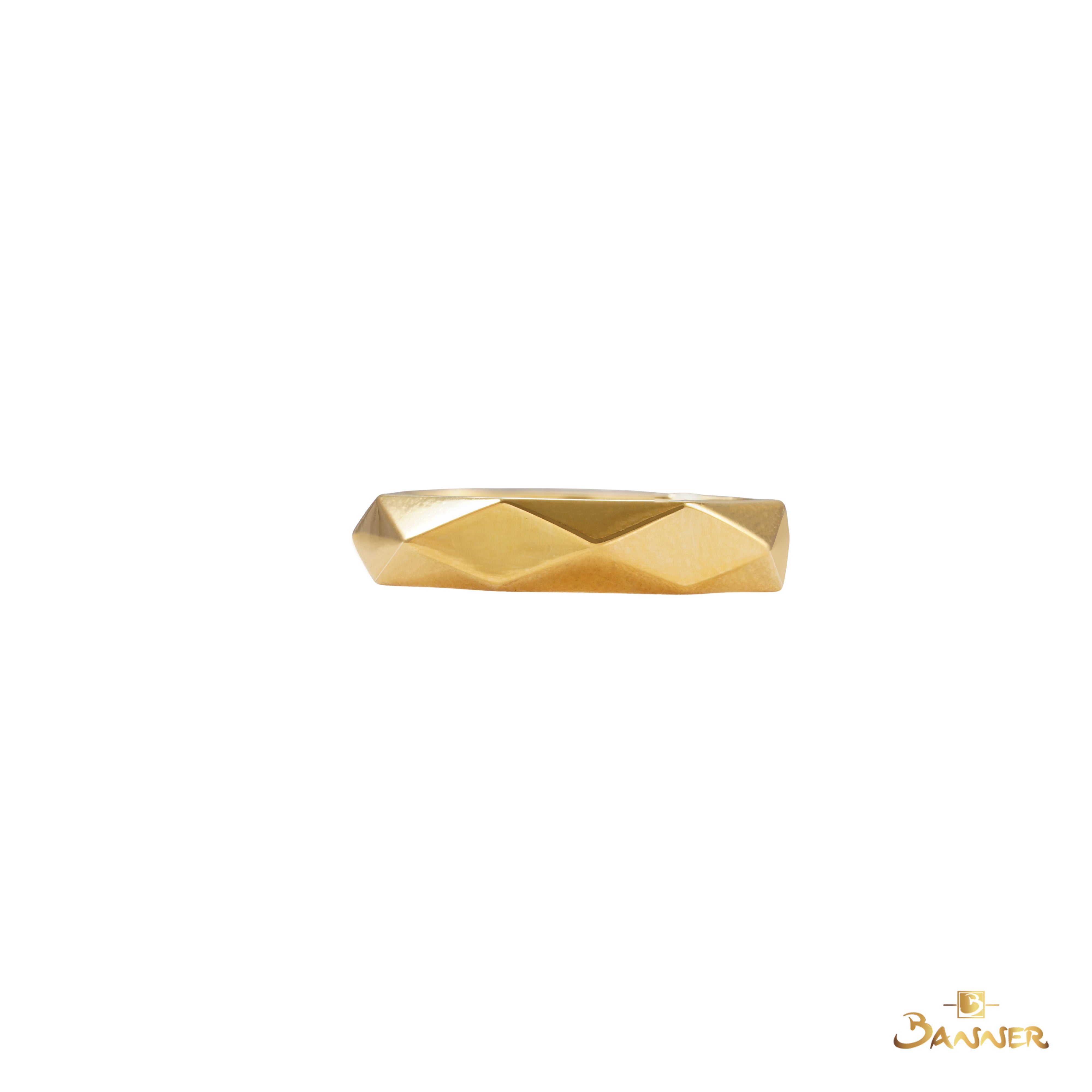 18k Yellow Gold Polygon Ring