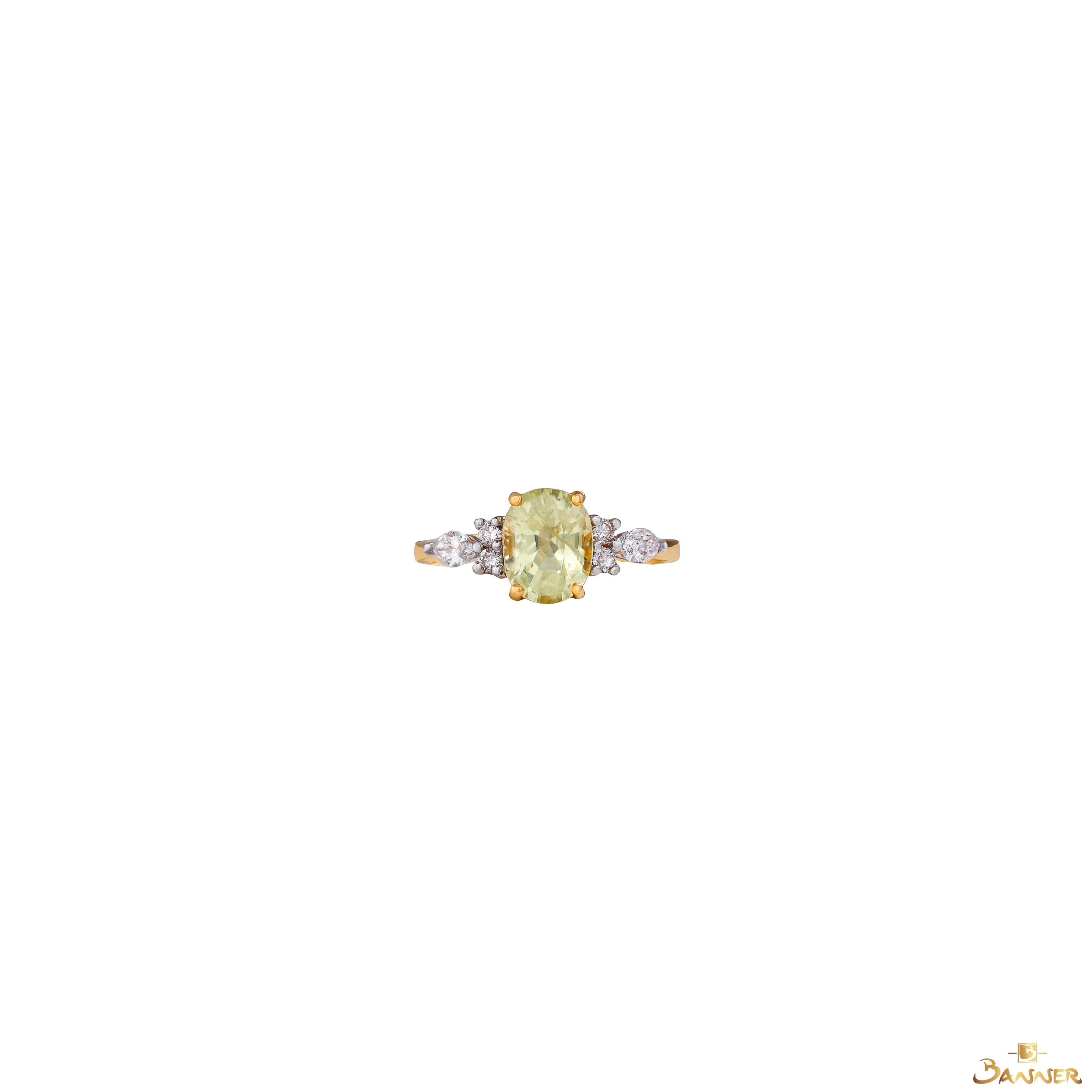 Yellow Sapphire and Diamond Sunlight Radiance Ring