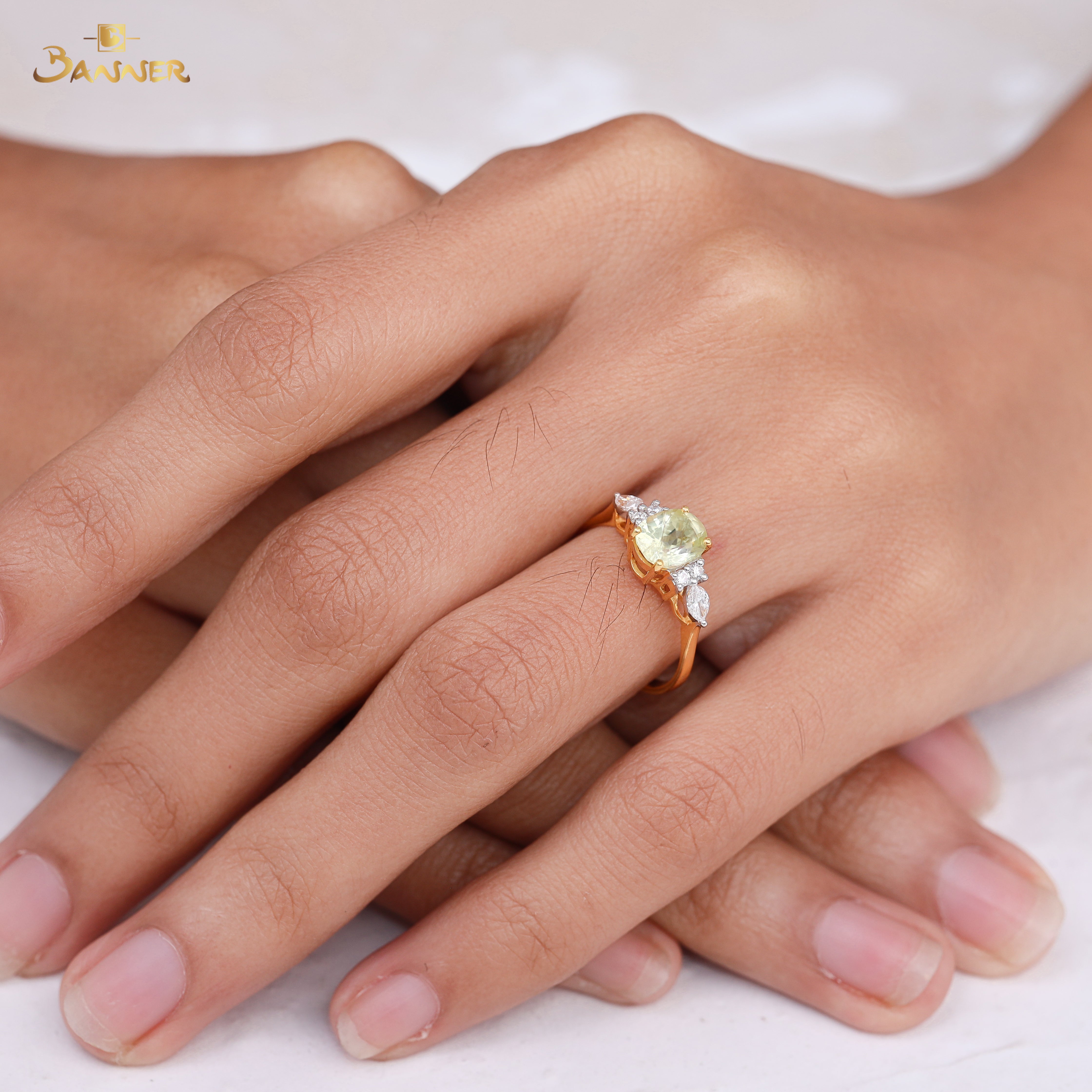 Yellow Sapphire and Diamond Sunlight Radiance Ring