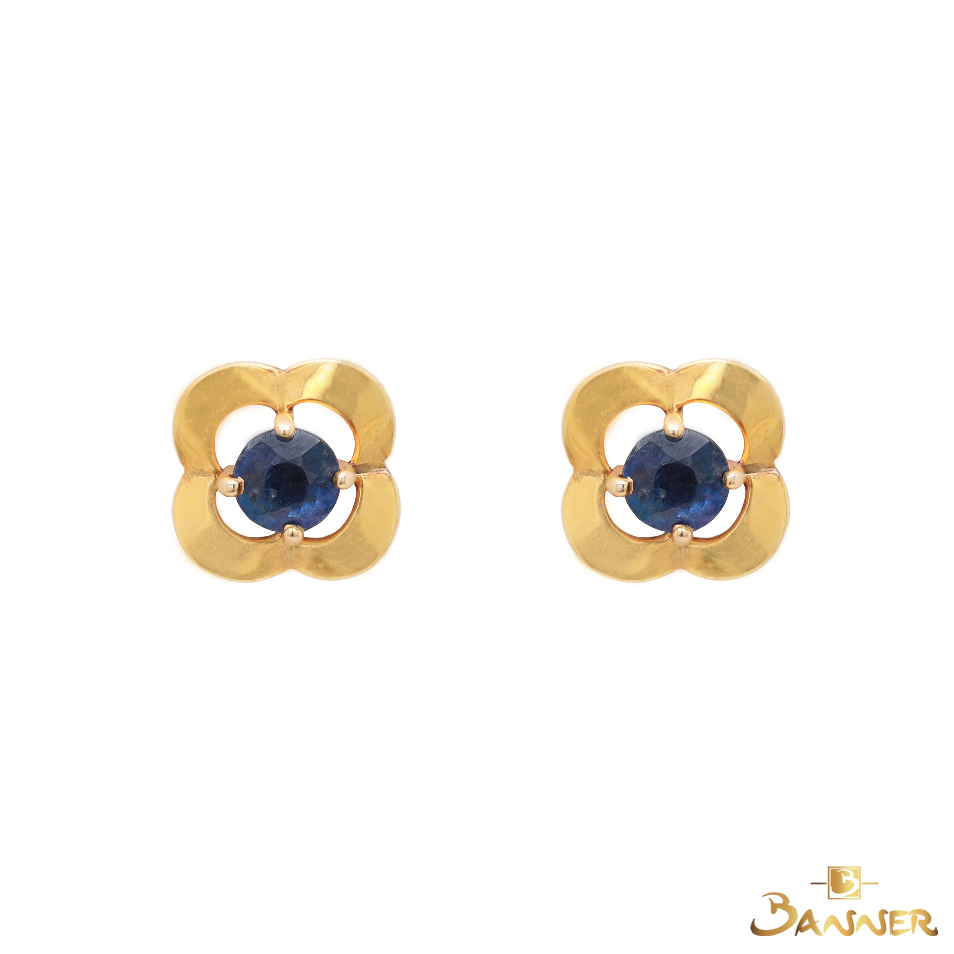 Sapphire-Flower-Stud-Earrings