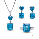 Blue Topaz and Diamond Set