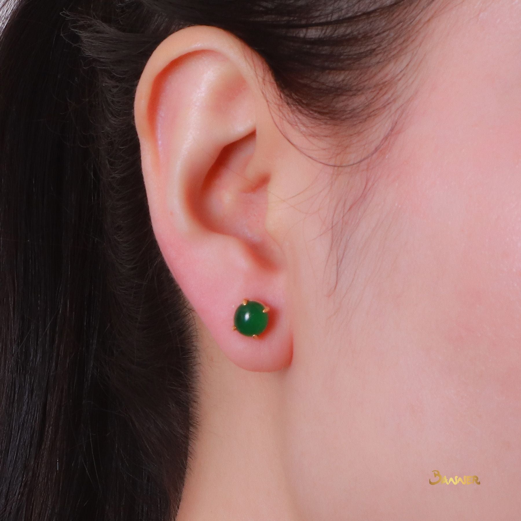 Jade and Diamond 2-way Halo Earrings