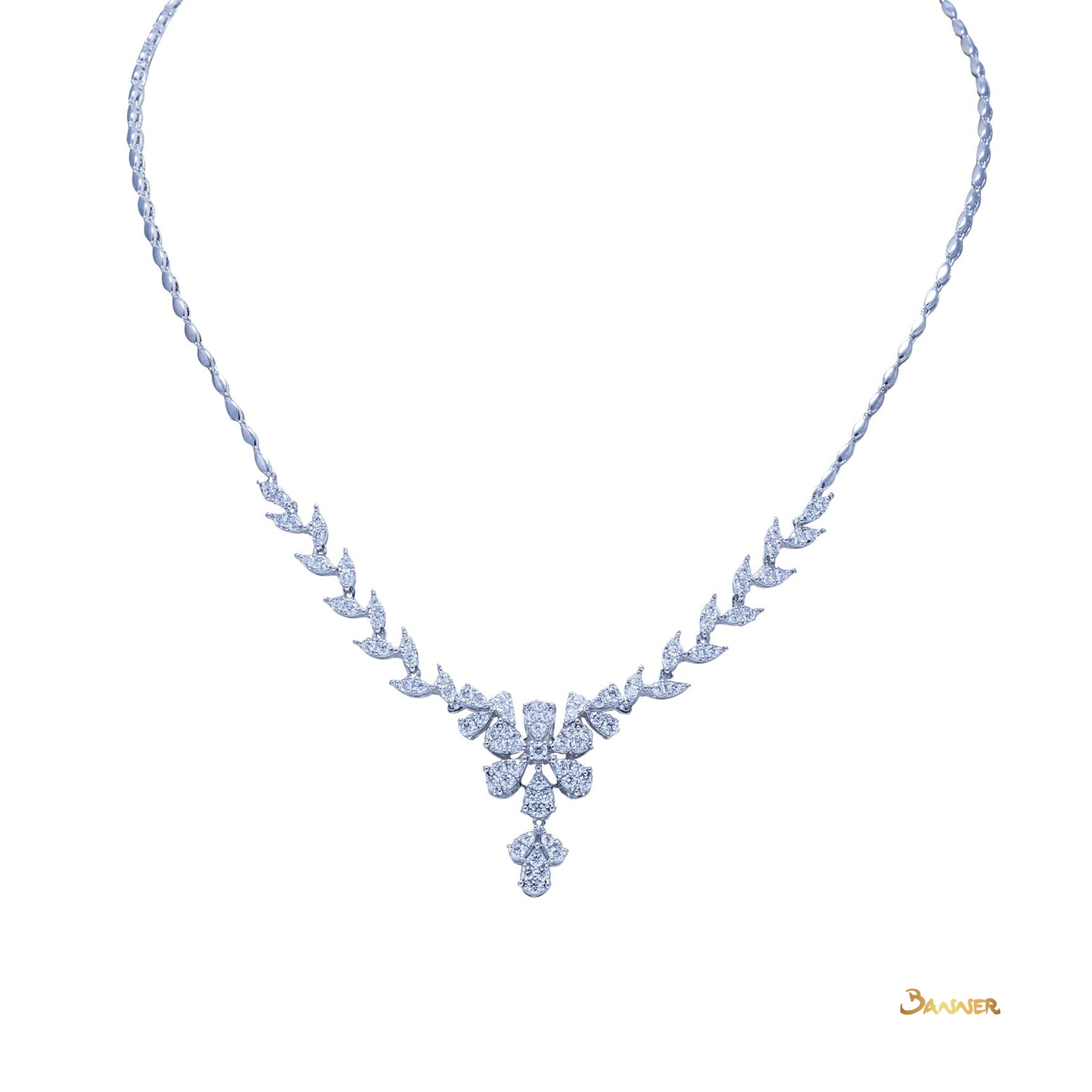 Diamond Floral Necklace