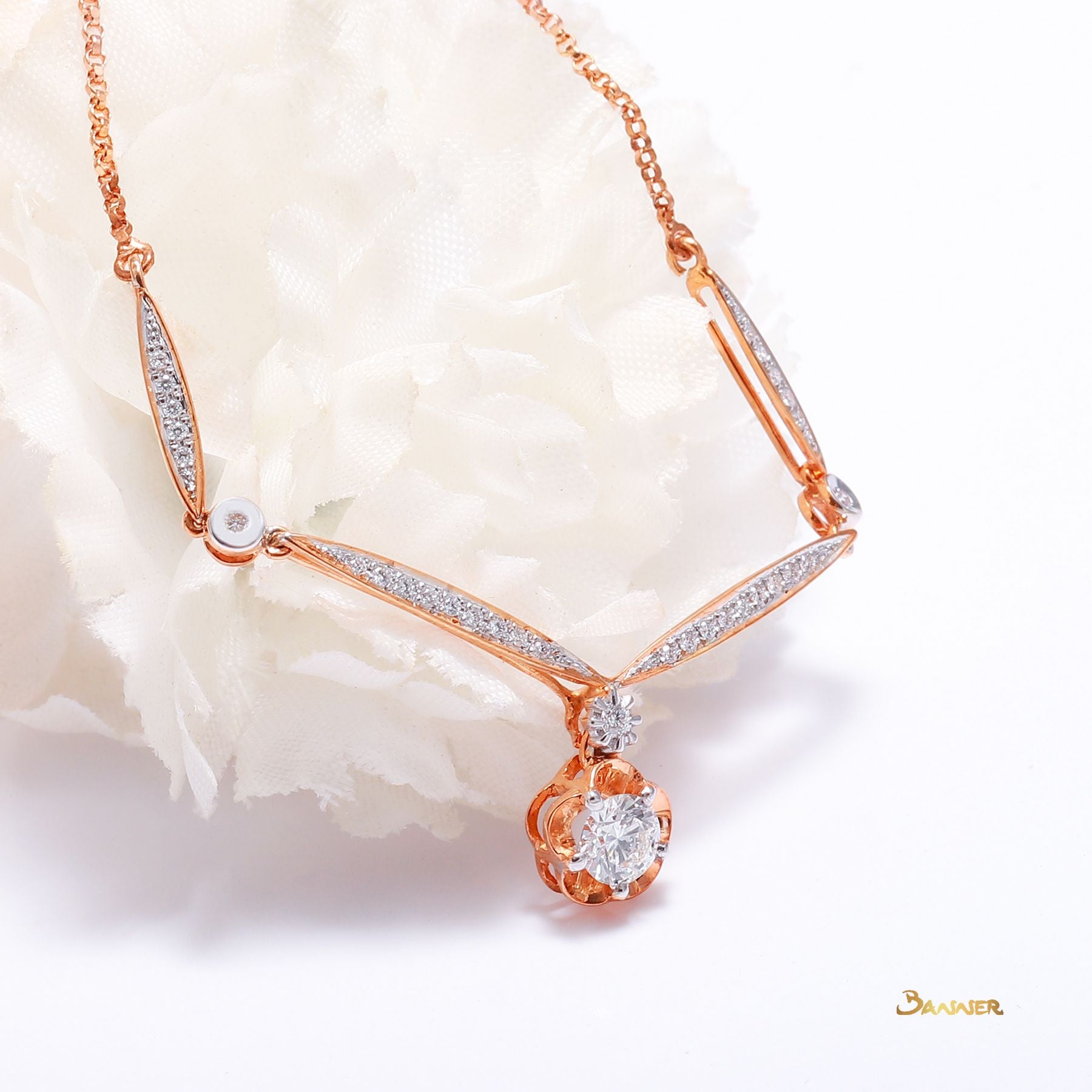 Diamond Floral Necklace