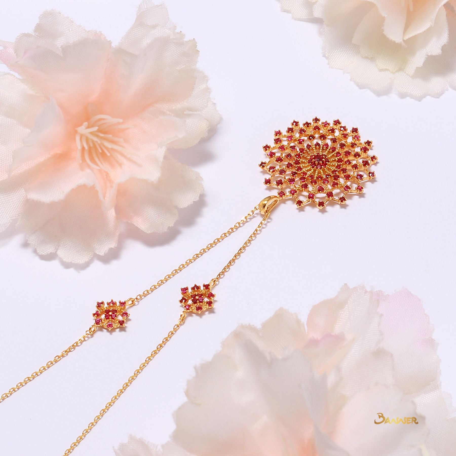 Ruby Floral Necklace