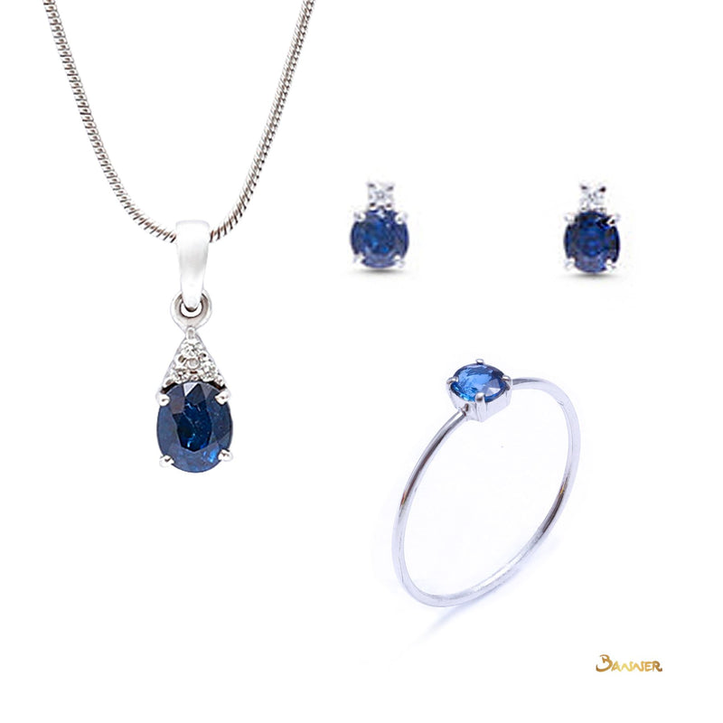 Sapphire and Diamond Petite Set