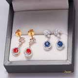 Sapphire and Diamond Rain-drop Earrings