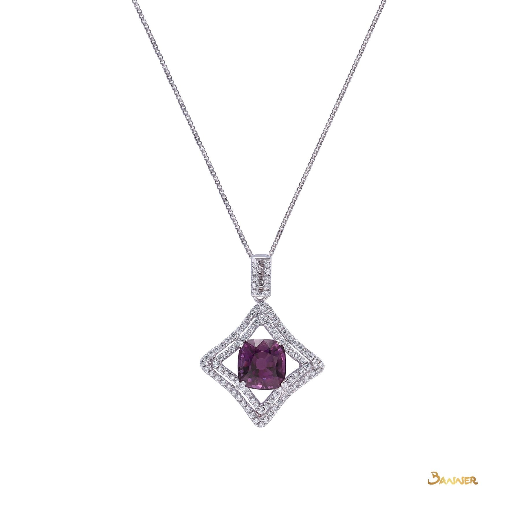 Amethyst and diamond Pendant