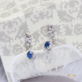 Sapphire and Diamond Rain-drop Earrings