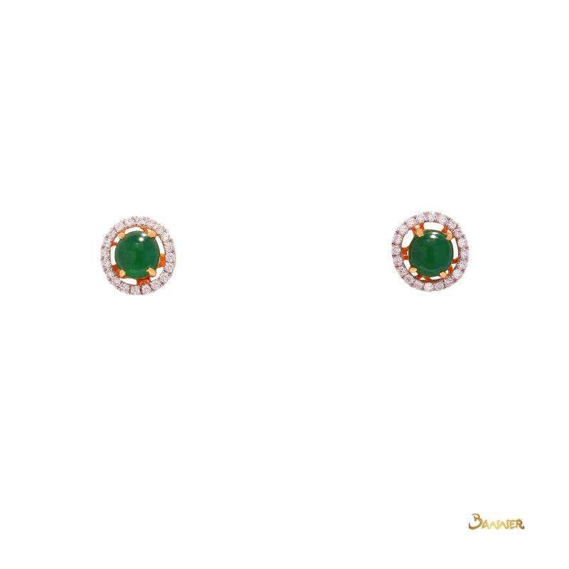 Jade and Diamond 2-way Halo Earrings