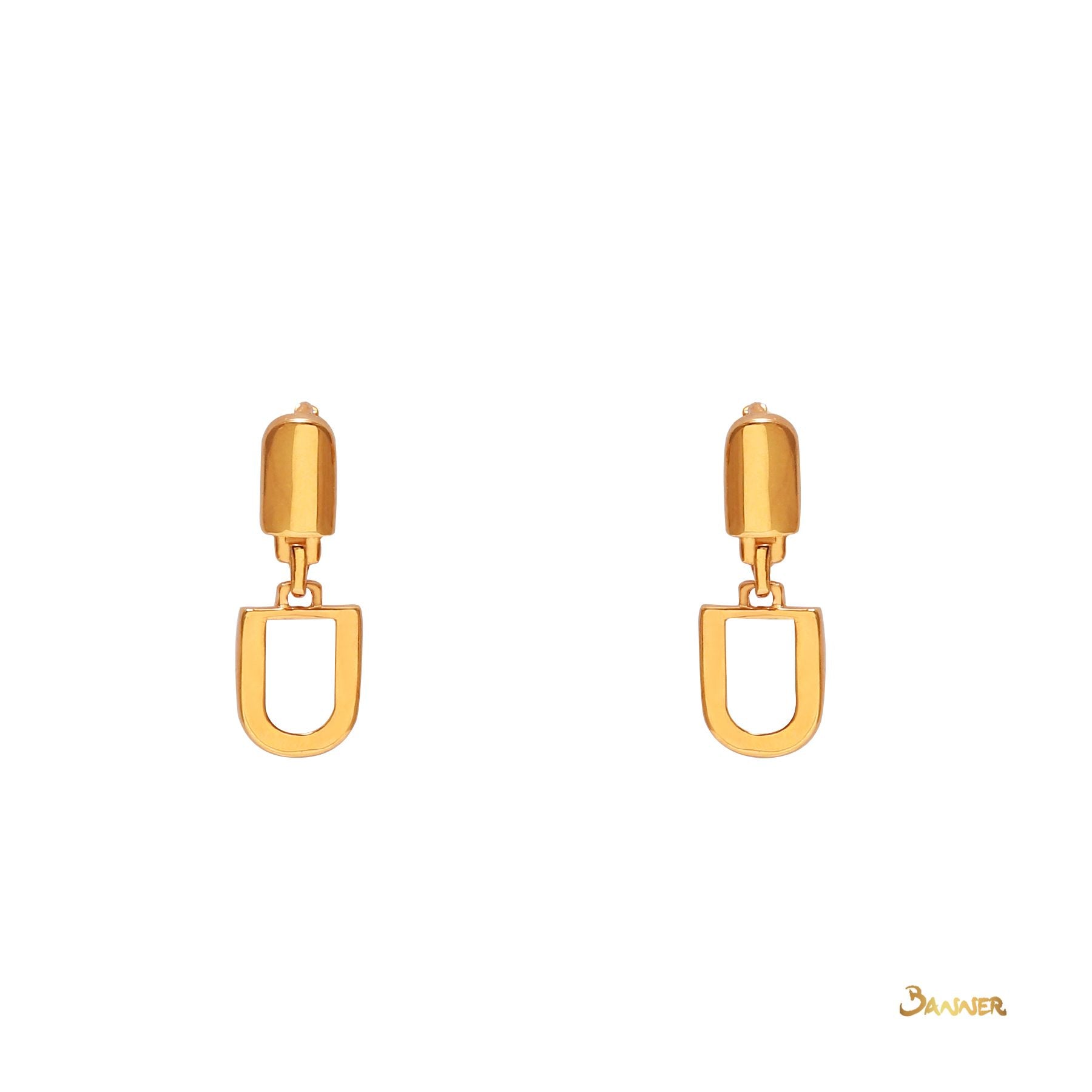 18k Yellow Gold 2-Step Earrings