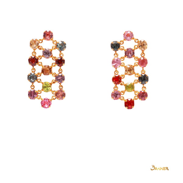 Multi-color Spinel Dangle Earrings